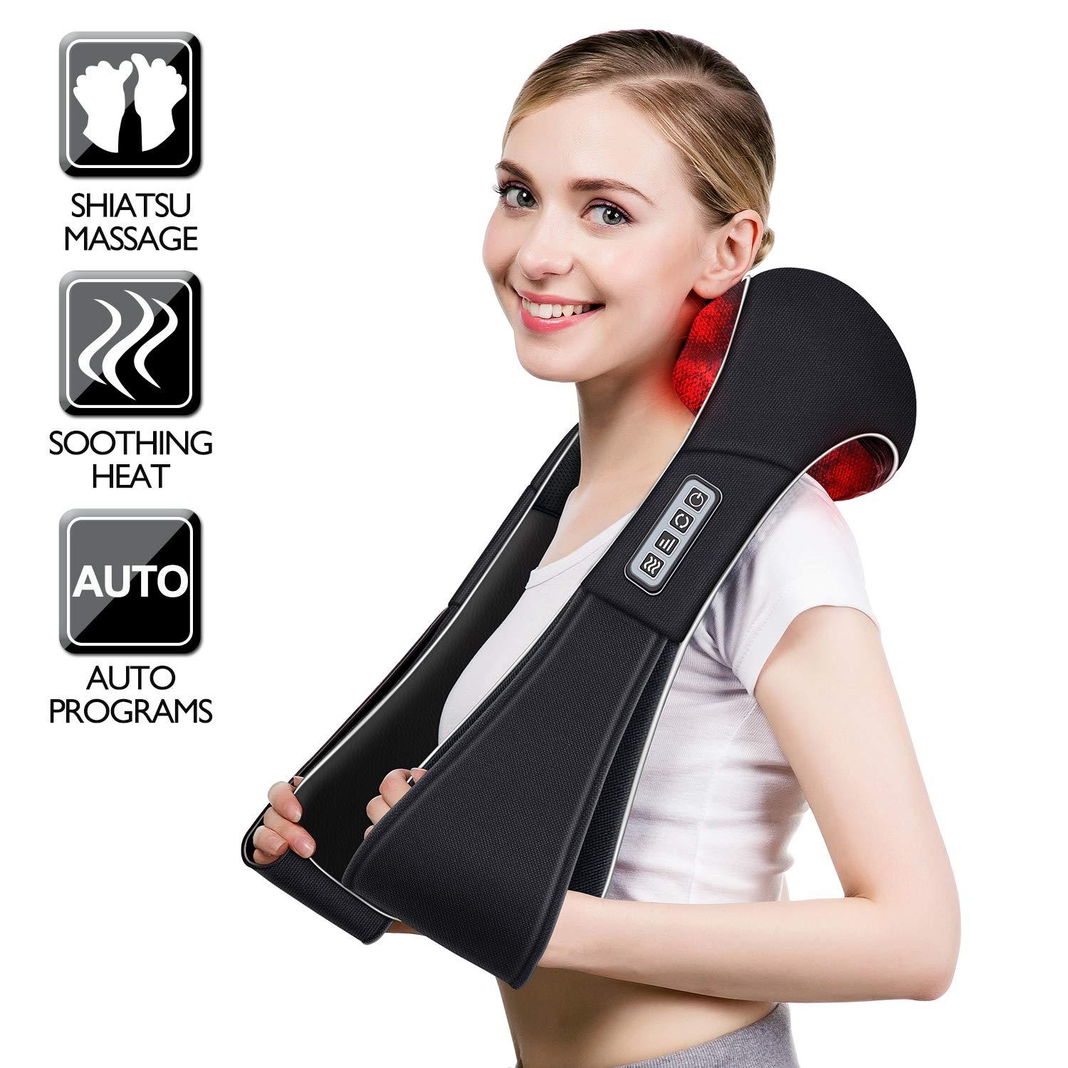 VIKTOR JURGEN VIKTOR JURGEN Christmas Gifts for Women & Men, Shiatsu Neck and Shoulder Massager with Heat Deep Tissue Kneading Sports Recovery Massagers for Back, Foot, Relaxation Gifts for Wife, Husband, Him, Her
