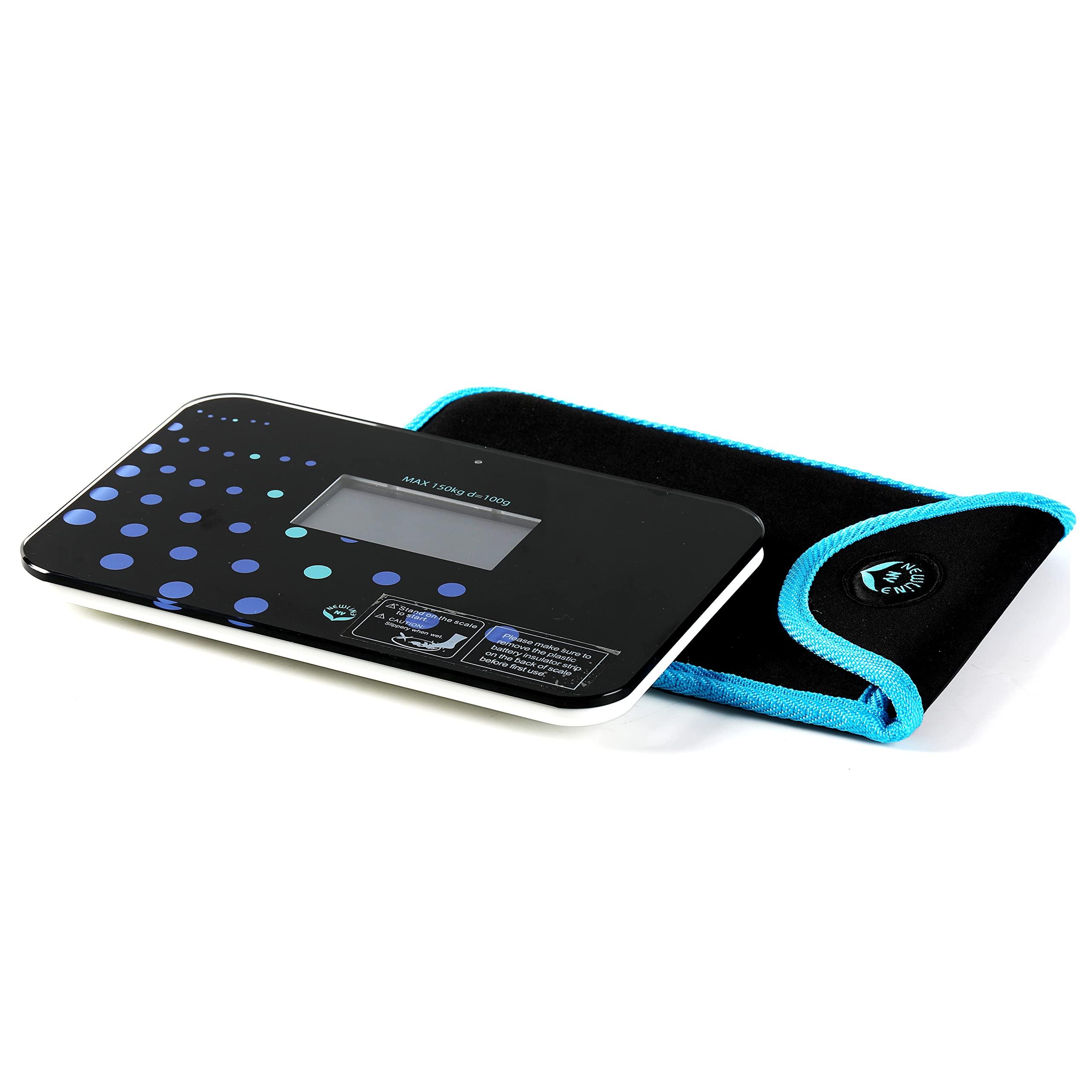 Newline NY NewlineNY Step-on Super Mini Smallest Travel Bathroom Scale with Protection Sleeve: SBB0638SM-TW(Trendy Wave)+S002BU
