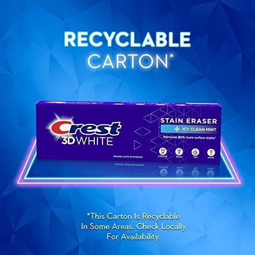 Crest Crest 3D White Stain Eraser Teeth Whitening Toothpaste, ICY Clean Mint, 3.1 oz, Pack of 2