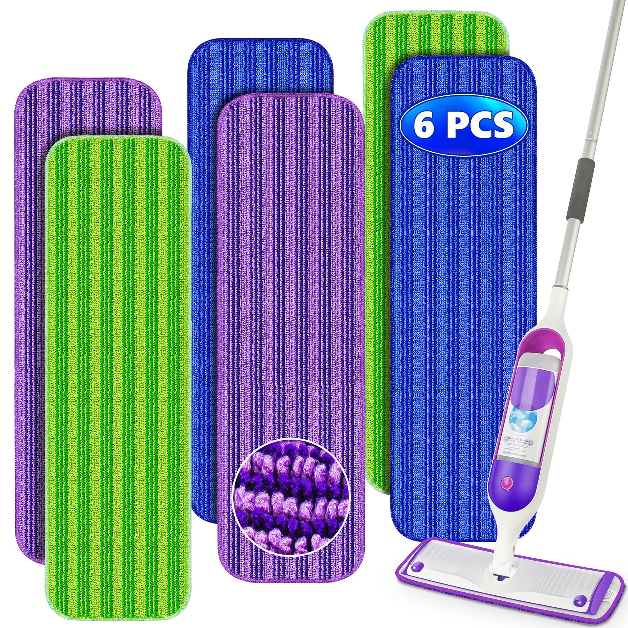 TINA&TONY Reusable Mop Pads Compatible with Swiffer PowerMop, Microfiber Mop Pads Refills Mop Heads Replacement for Swiffer Mop Spray Mop Floor Mop, Washable Reusable Floor Mopping Refills, 6 Pack