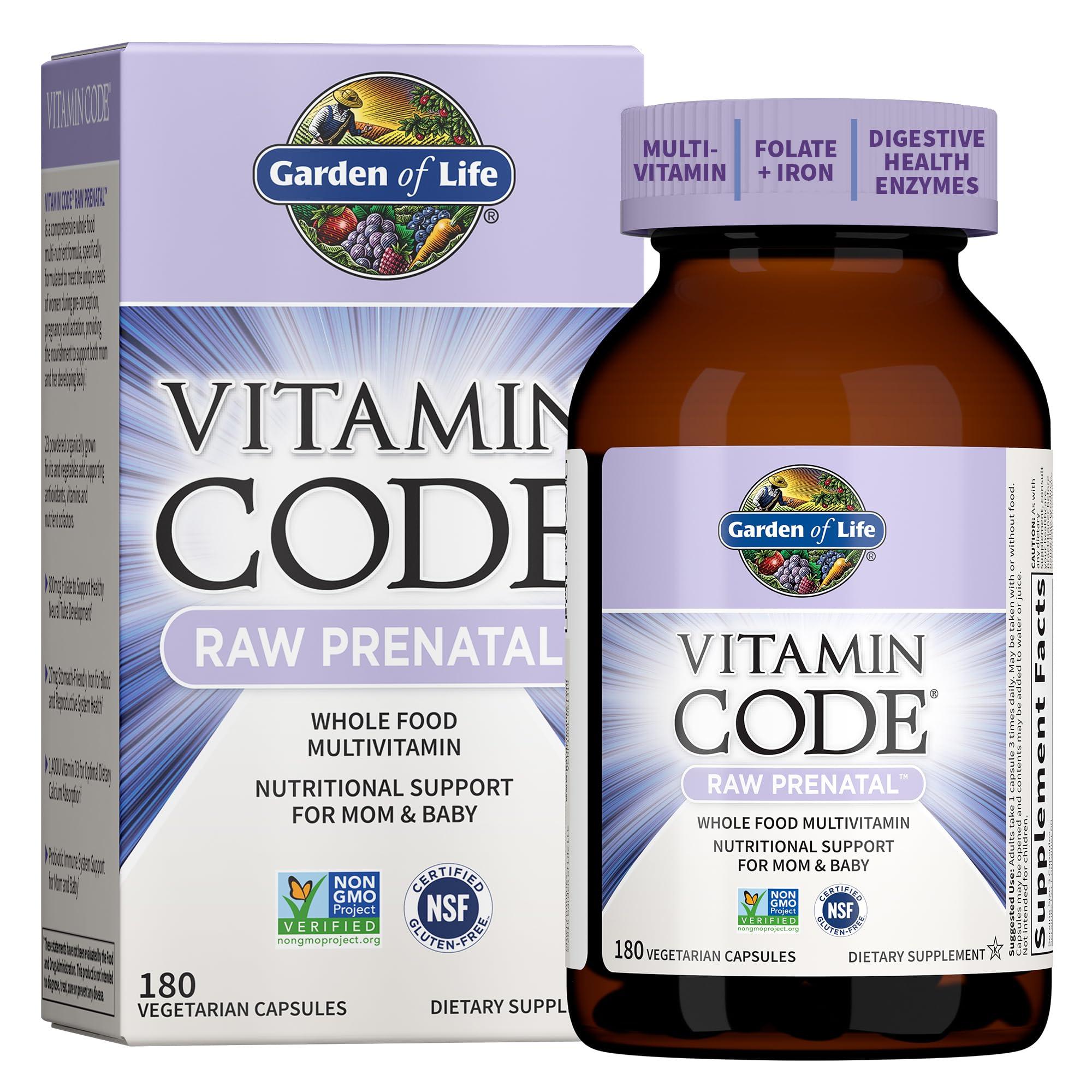 Garden of Life Garden of Life Prenatal Multivitamin for Women with Probiotics - Vitamin Code Raw 180 Capsules & Dr Formulated Probiotics for Women 30 Capsules