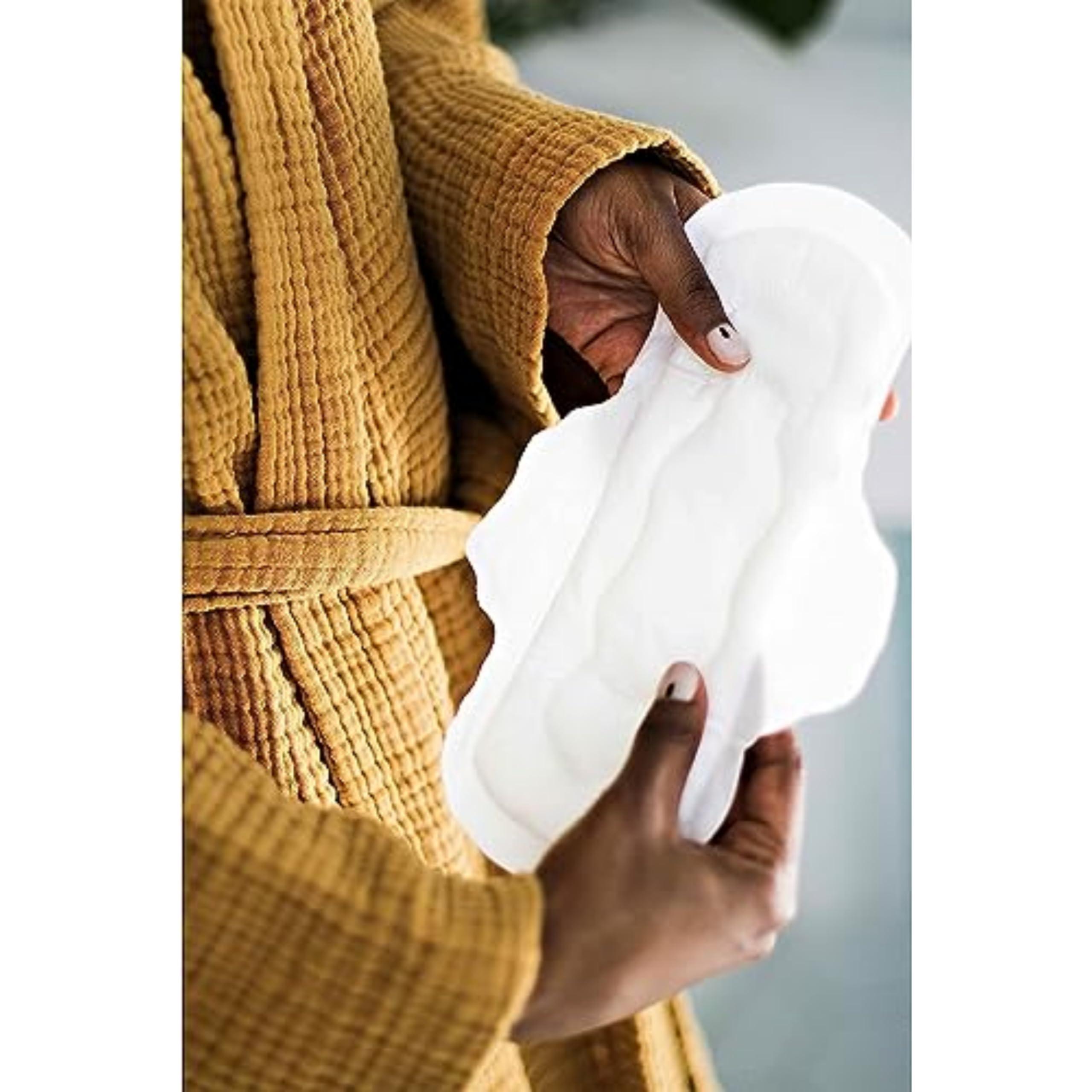 L. L. Pure Cotton Topsheet Pads for Women, Extra Long Overnight Pads, Maxi Pads with Wings, Unscented Menstrual Pads, 28 Count x 2 Packs (56 Count Total) (Packaging May Vary)