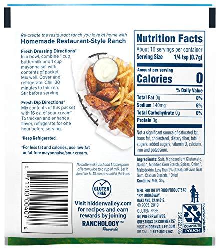 Hidden Valley Hidden Valley Ranch Dressing & Seasoning Mix, Dry Buttermilk Salad Dressing Mix, Wing Sauce Mix, Gluten Free Salad Dressing, 16 Ounces (Packaging May Vary)