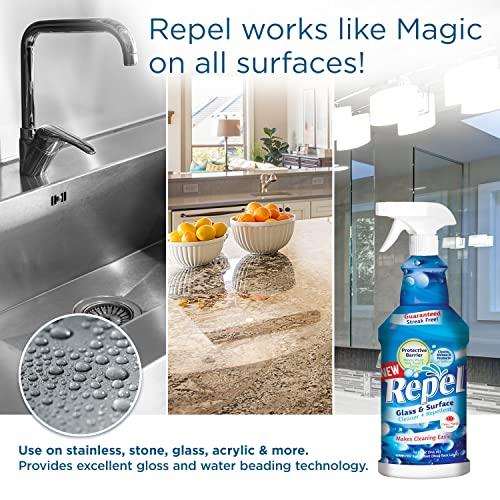 Clean-X Clean-X REPEL Glass & Surface Cleaner 32 fl. oz. - Cleans & Repels water spots and dirt on glass, mirror, tile and multi surface by UNELKO (3)