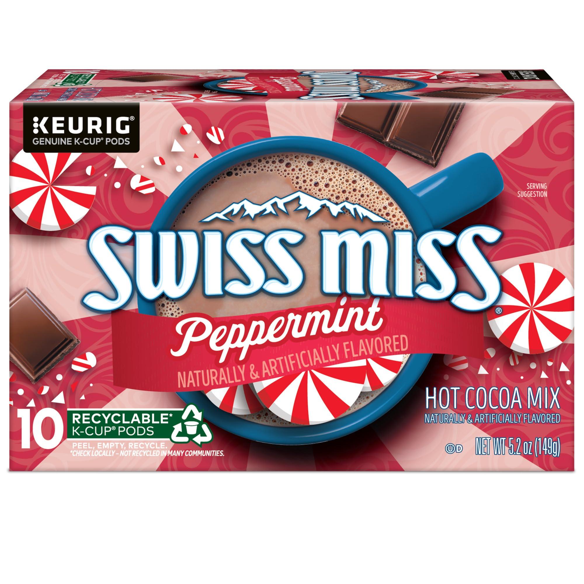 Swiss Miss Swiss Miss Peppermint Hot Cocoa, Keurig Single-Serve K-Cup Pods, 10 Count