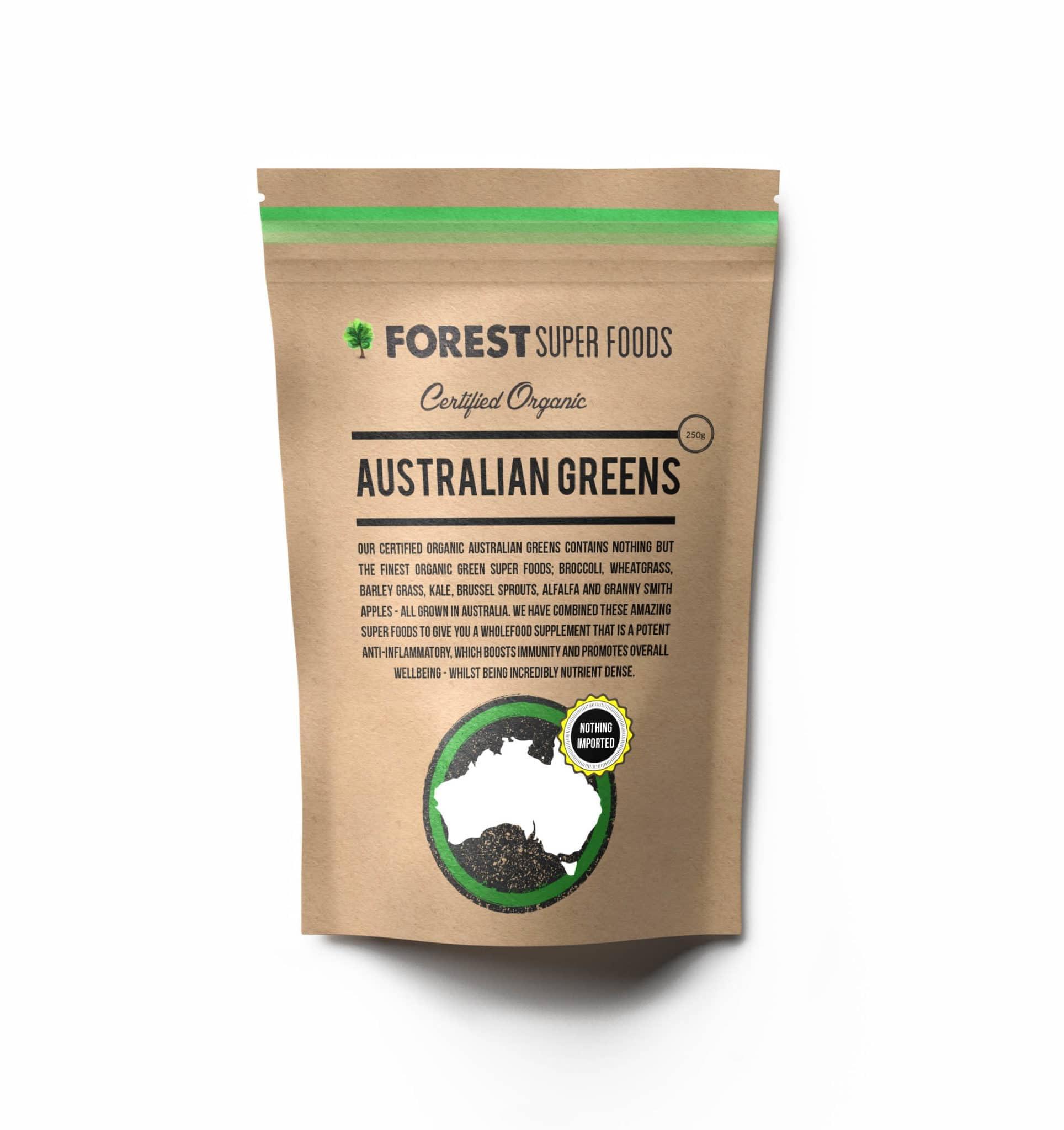 Forest Super Foods Certified Organic Australian Greens Whole Food Blend | 7 Incredible Whole Foods | No fillers or additives
