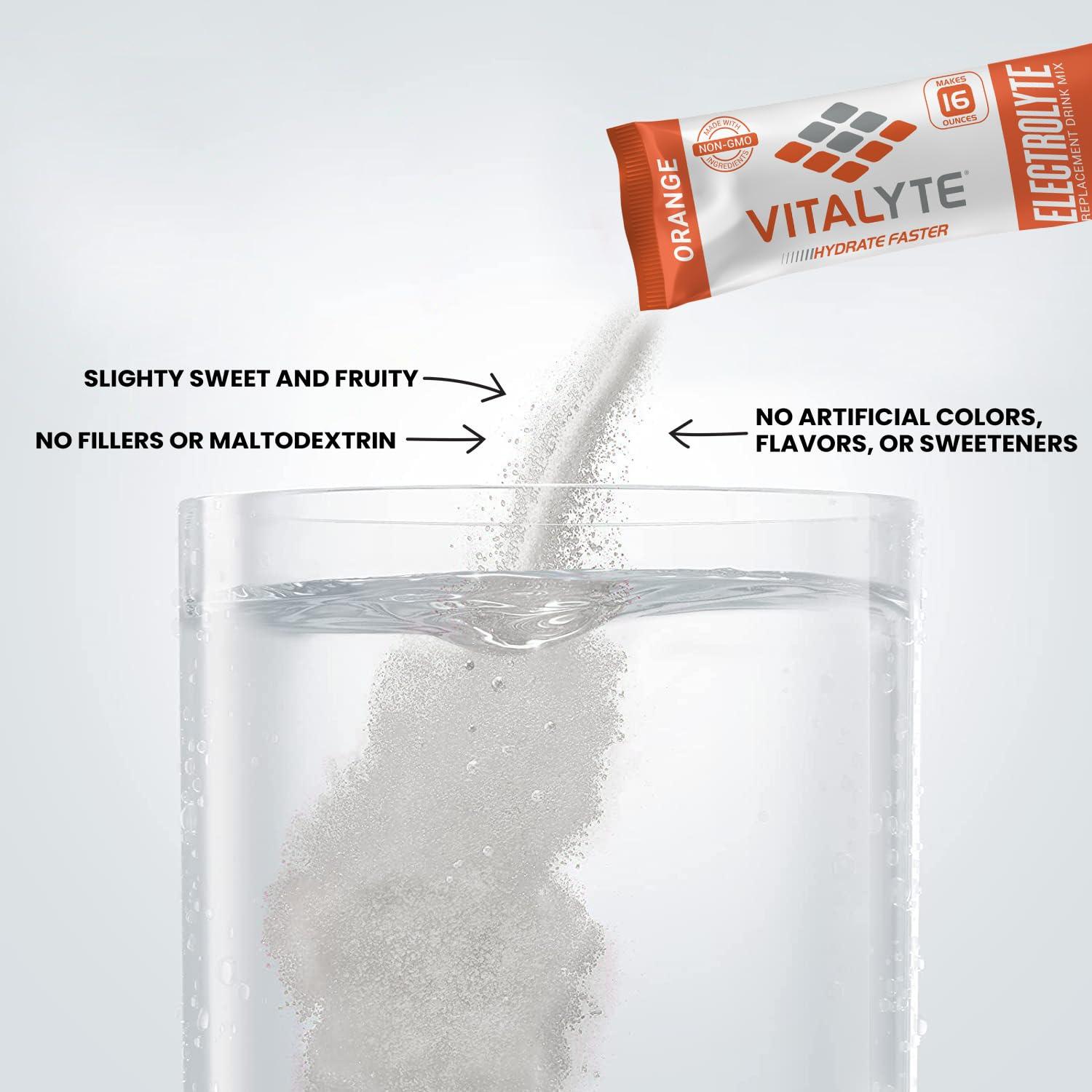 Vitalyte Vitalyte Electrolyte Powder Drink Mix Bundle, 1 Standup Pouch + 25 Count Packet, Gluten Free Post Workout Powder Drink Mix, Orange Flavor
