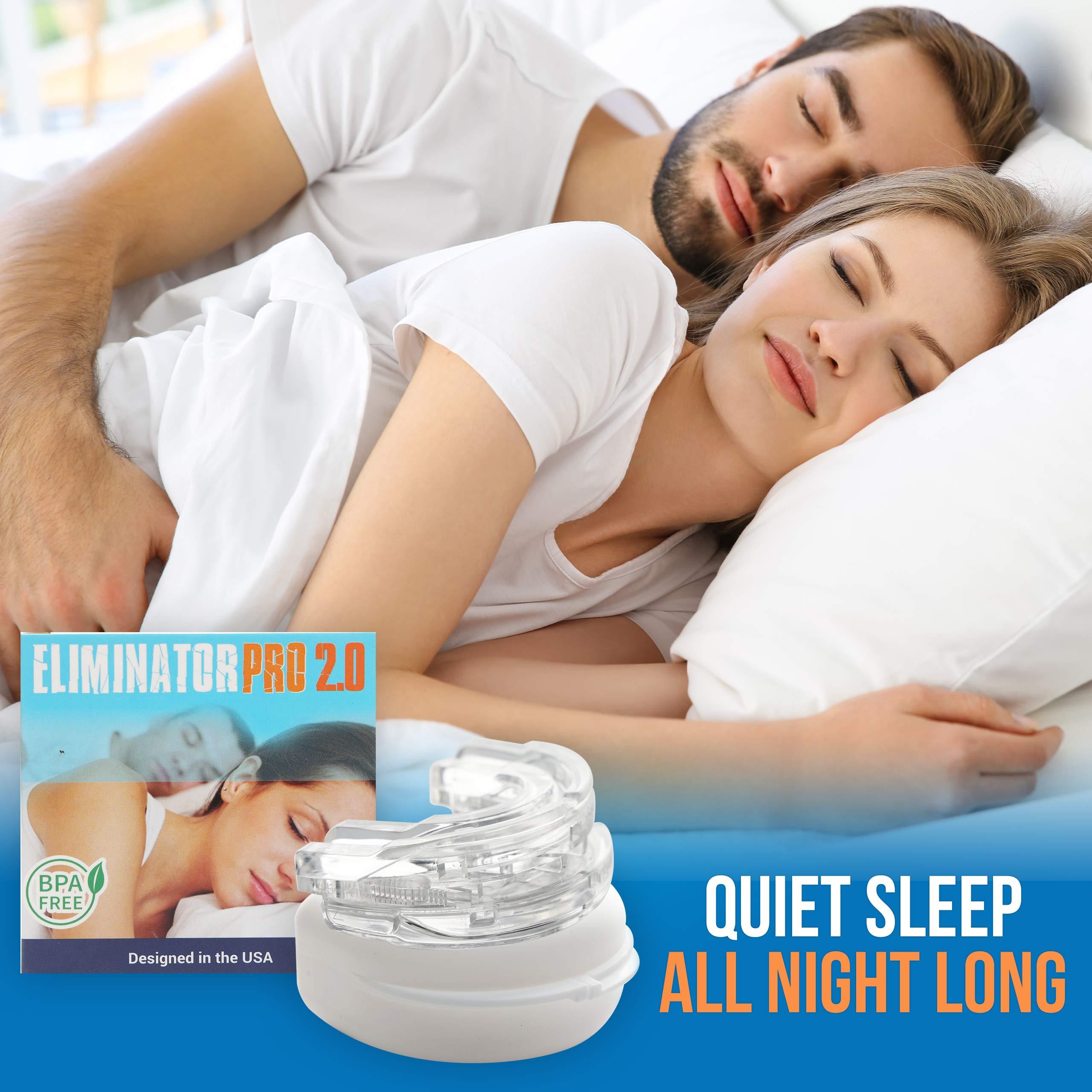 Eliminator Eliminator Pro 2.0 - Nighttime Dental Mouthguard - Bite Nightguard for Sleep to Reduce Clenching & Pain 2 Piece Adjustable Moldable & Comfortable