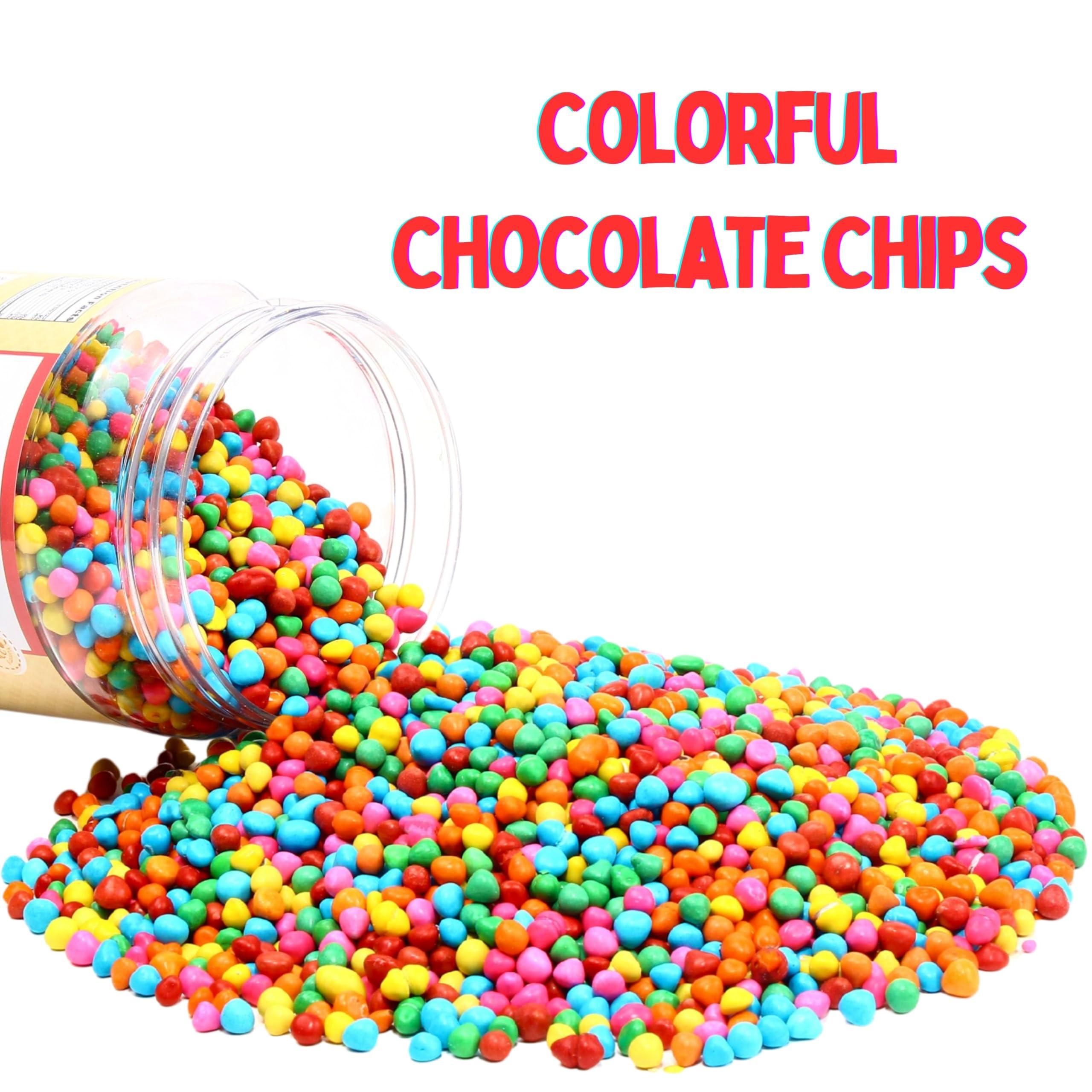 Stern's Bakery Rainbow Candy Coated Chocolate Chips | 1.5 lbs Cosmic Brownie Sprinkles | Mini Chocolate Baking Chips for Ice Cream & Cake Decorating | Kosher Nut Free Non GMO Vegan & Gluten Free | Stern’s Bakery