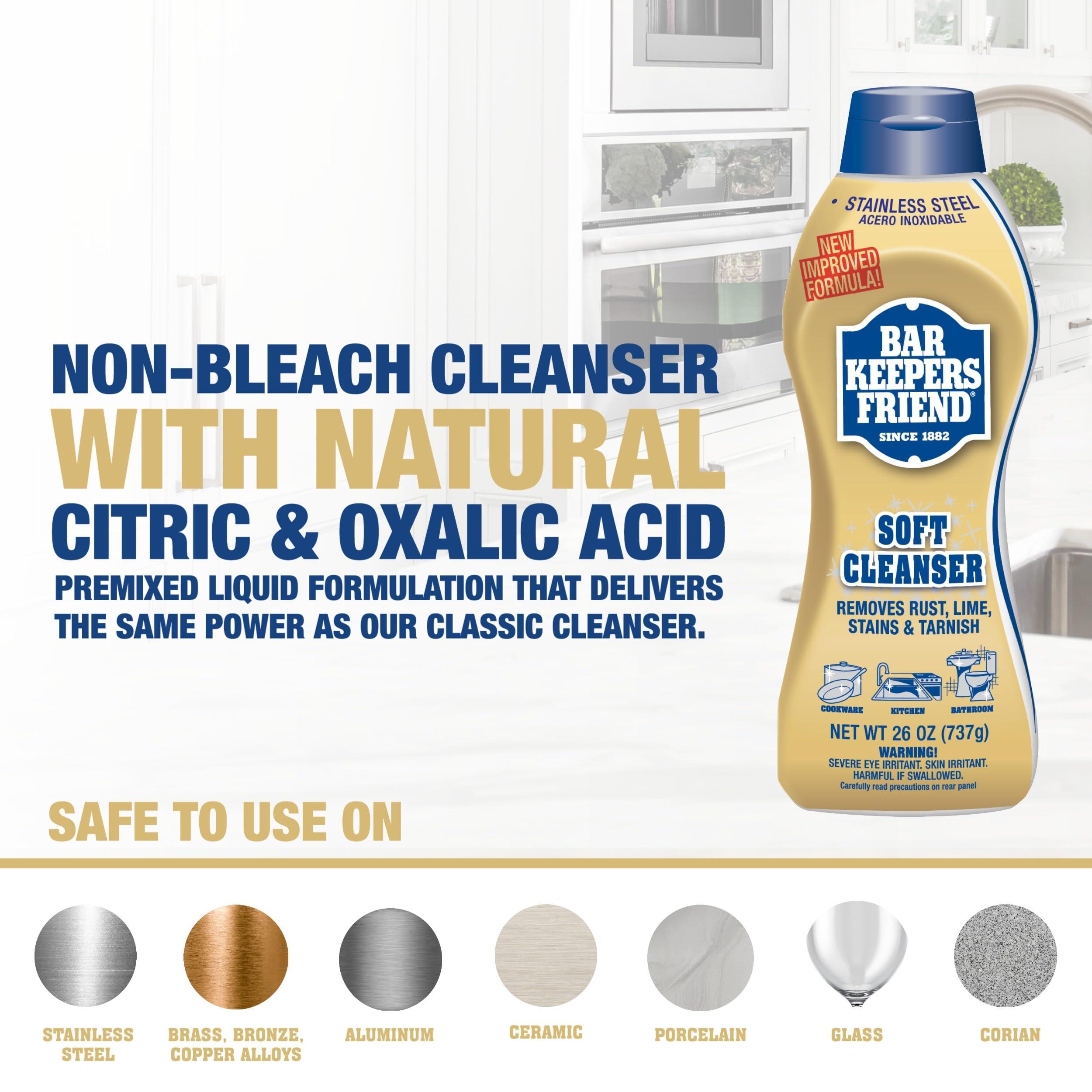 Bar Keepers Friend Bar Keepers Friend Soft Cleanser (26 oz) MORE Spray + Foam (25.4 oz) Multipurpose Cleaner Bundle, Stain & Rust Remover for Multi Surface Bathroom, Kitchen & Outdoor Cleaning