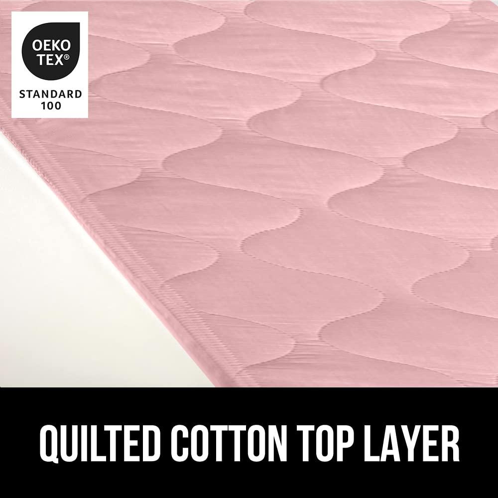 Gorilla Grip Gorilla Grip Washable Underpads, Waterproof Reusable Heavy Absorbency Incontinence Bed Pads, Leak Proof Toddler Mattress Pads, 52x34 Slip Resistant Pad Protector for Bedwetting, Adults and Kids, Pink