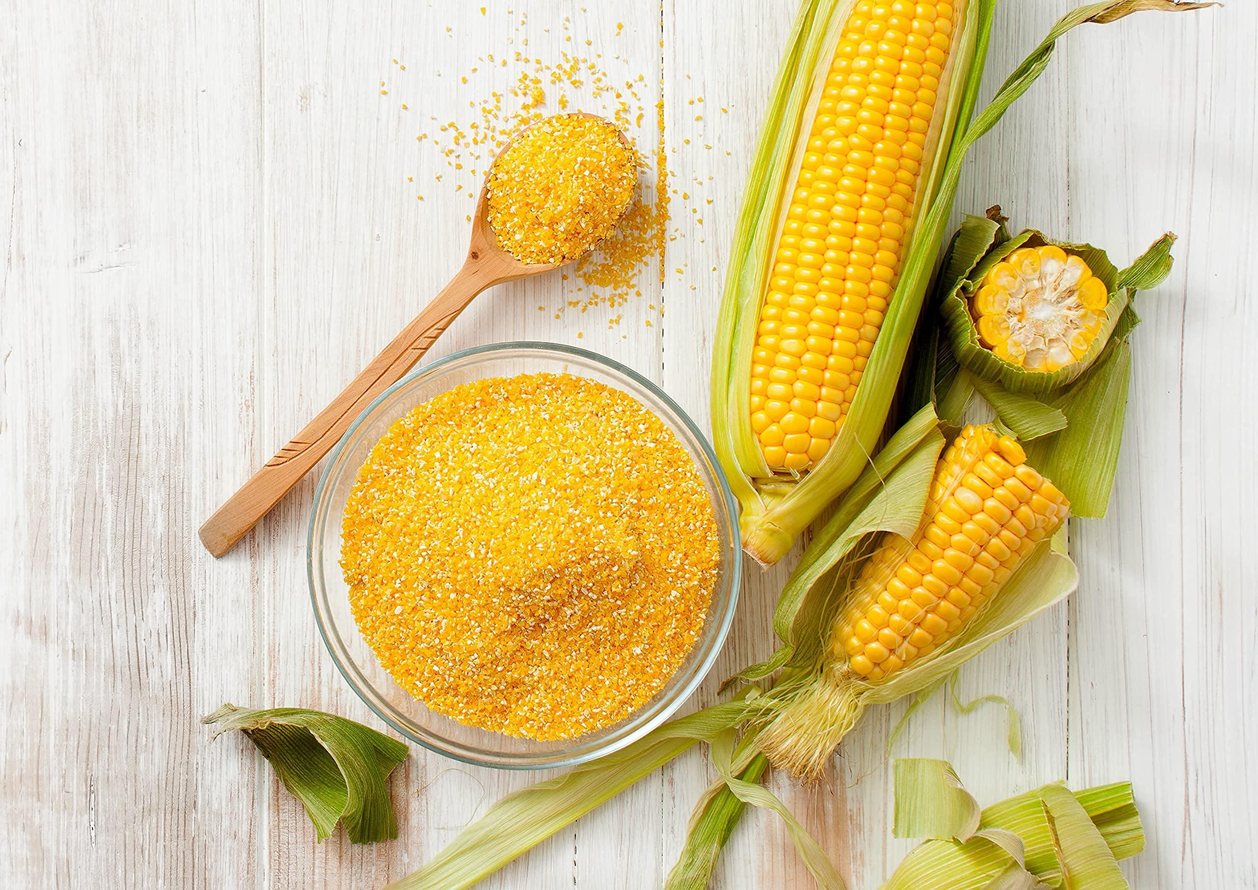 Food to Live Food to Live Organic Yellow Polenta, 20 Pounds - Non-GMO Yellow Corn Grits, Ground Cornmeal, Quick Cooking, Vegan, Kosher, Bulk, For Hot Cereal and Porridge. Low Sodium, Milled Maize, Corn Meal