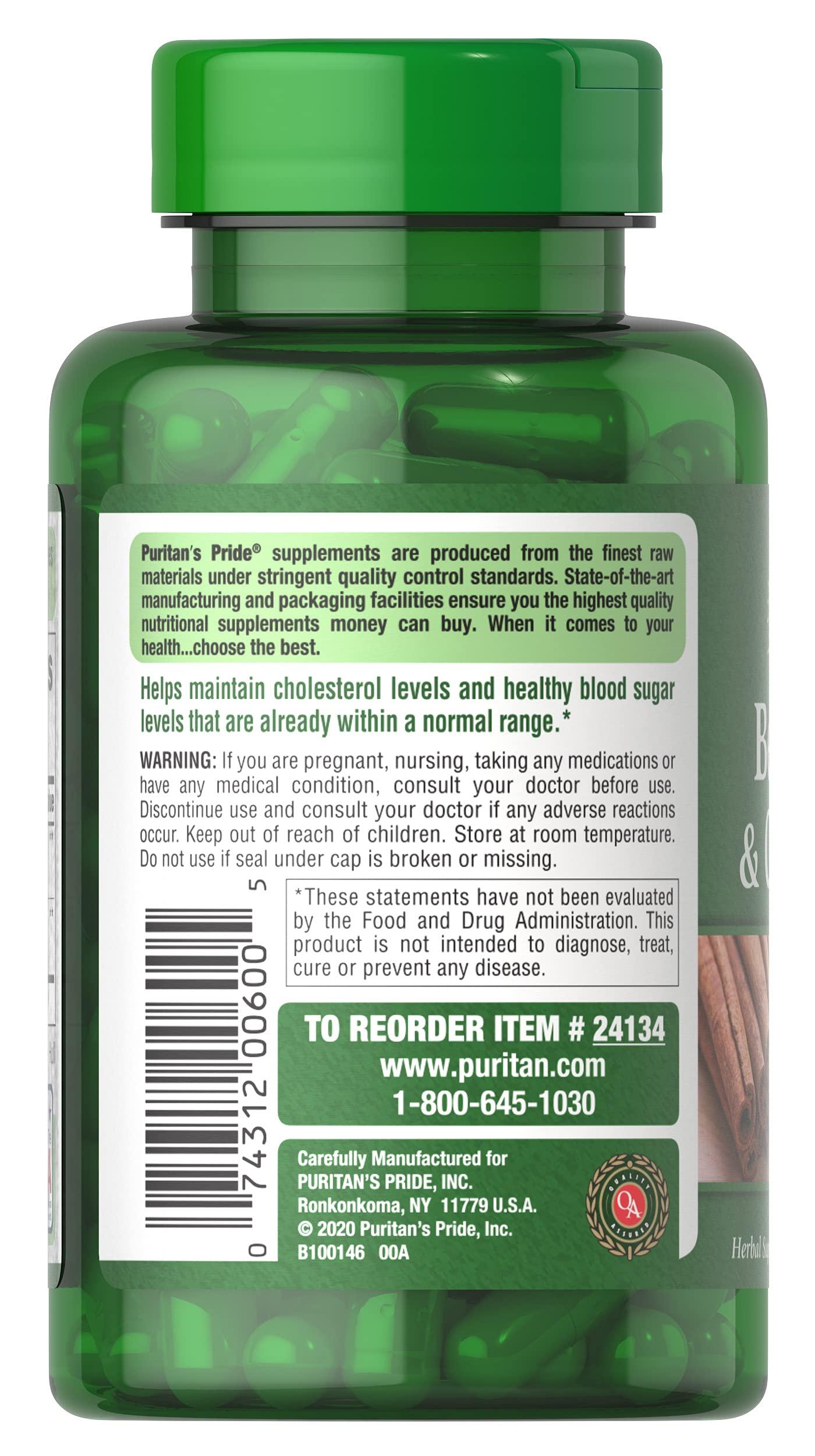 Puritan's Pride Puritan\'s Pride Berberine and Cinnamon, Capsule For Cardiovascular Support