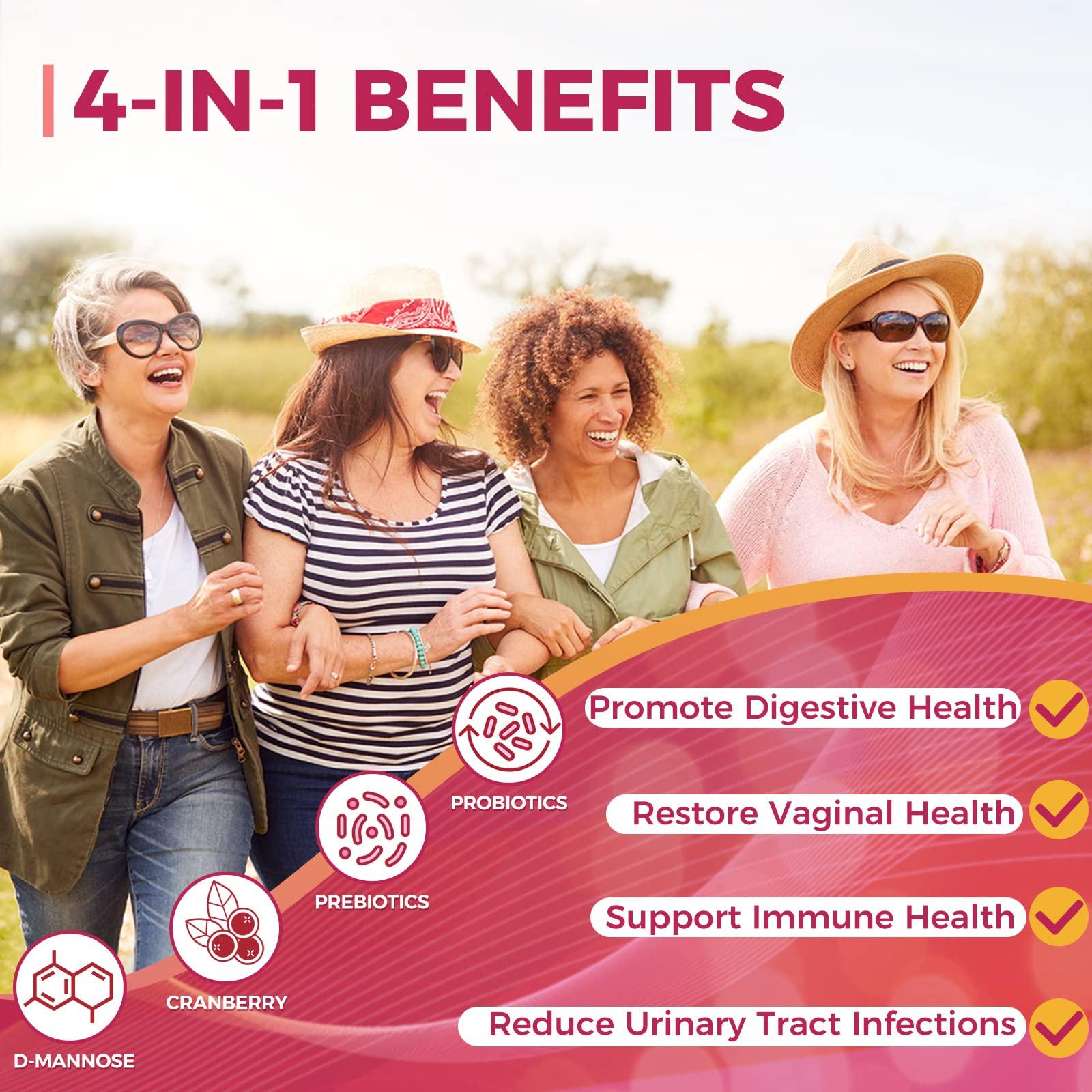 ZEBORA ZEBORA Probiotics-for-Women 100-Billion-CFUs with Prebiotics, D-Mannose & Cranberry for Digestive, Immune, Feminine UT Health Support, Ultimate Probiotic Women's Care, Soy & Gluten Free, 45 Packets