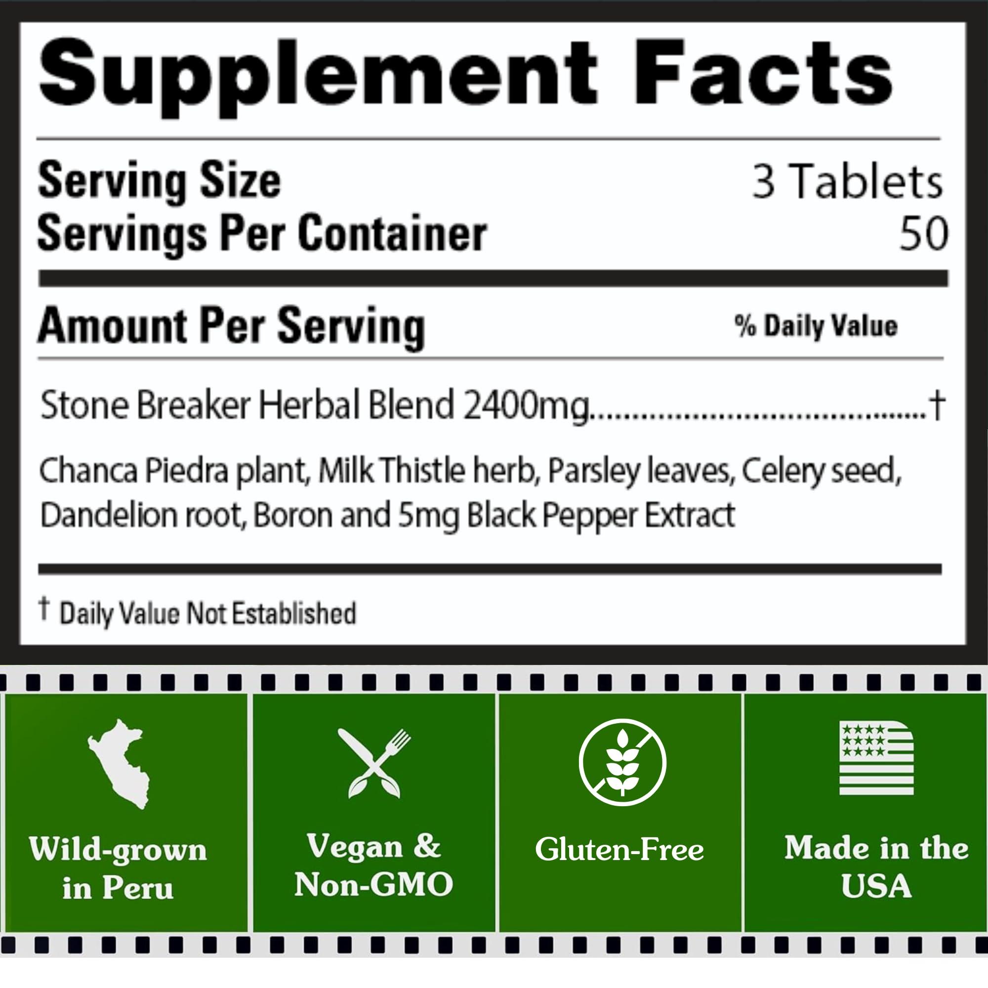 Peruvian Naturals Peruvian Naturals Chanca Piedra “Stone Breaker” – 150 Tablets - Kidney Supplement - 2400mg per Serving 100% Natural Chancapiedra Grown in Peru