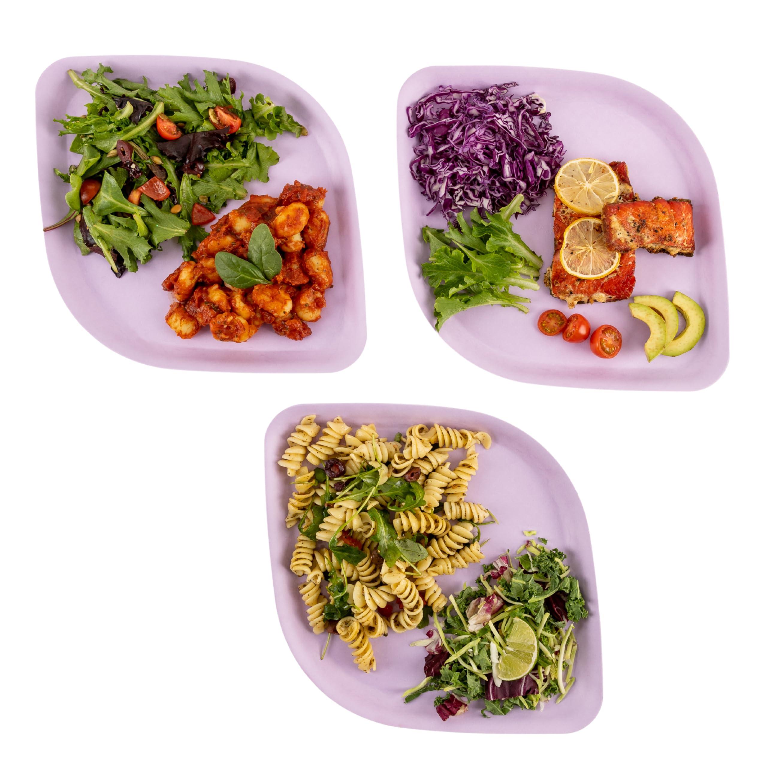 Pickytarian Pickytarian Fancy Purple Disposable Dinner Plates 10 inch 50pc - Premium Bamboo Large Plates for Wedding Party Events Birthday Holiday Meal Main Course - Compostable Better than Paper Plastic- Sturdy