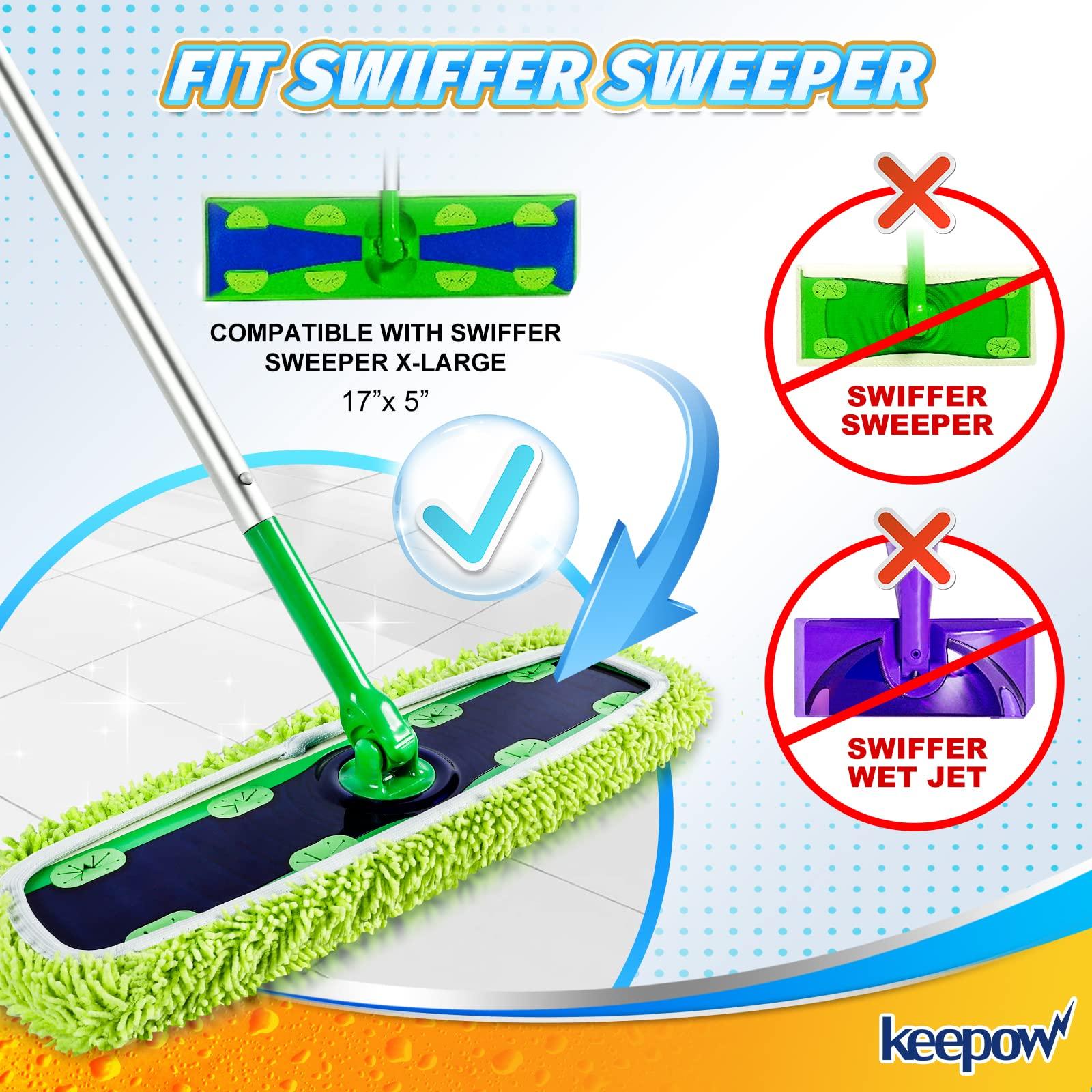 KEEPOW KEEPOW Reusable Microfiber Mop Pads Compatible with Swiffer Sweeper XL Mop & Swiffer Hand Duster