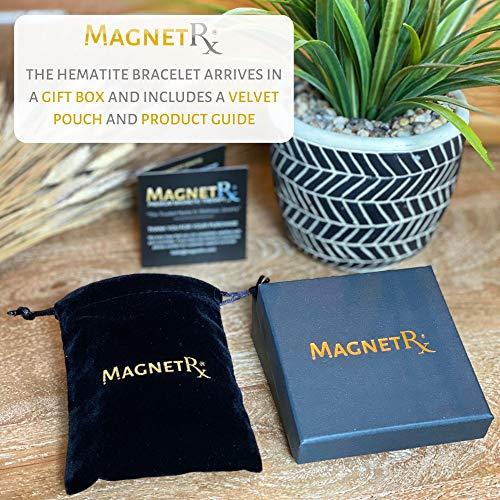 MagnetRX MagnetRX® Magnetic Hematite Bracelet – MAX Strength Magnetic Stones – Beaded Magnetic Bracelets for Men and Women (Bali 8mm Bead)