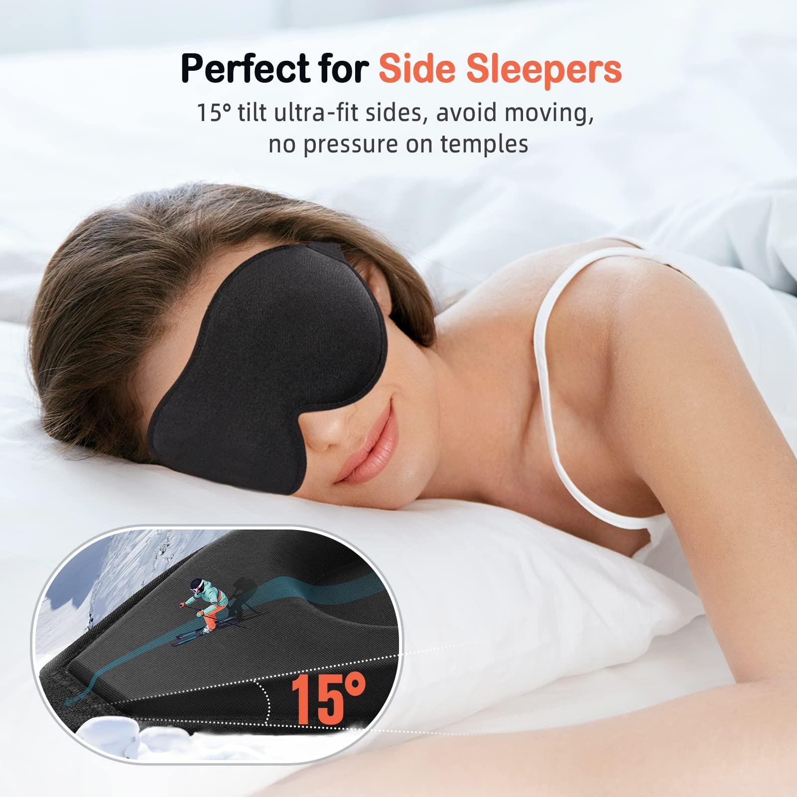 LitBear LitBear Sleep Mask for Side Sleeper Women Men, Eye Mask for Sleeping Light Blocking, 3D Contoured Cup Sleeping Mask, Soft Breathable Sleep Eye Mask with Adjustable Elastic Strap for Flight Nap