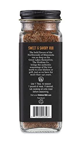 Watkins Watkins Organic Grilling Sweet and Savory Rub, Non-GMO, Kosher, 3.6 Oz, 1-Pack (Pack of 2)