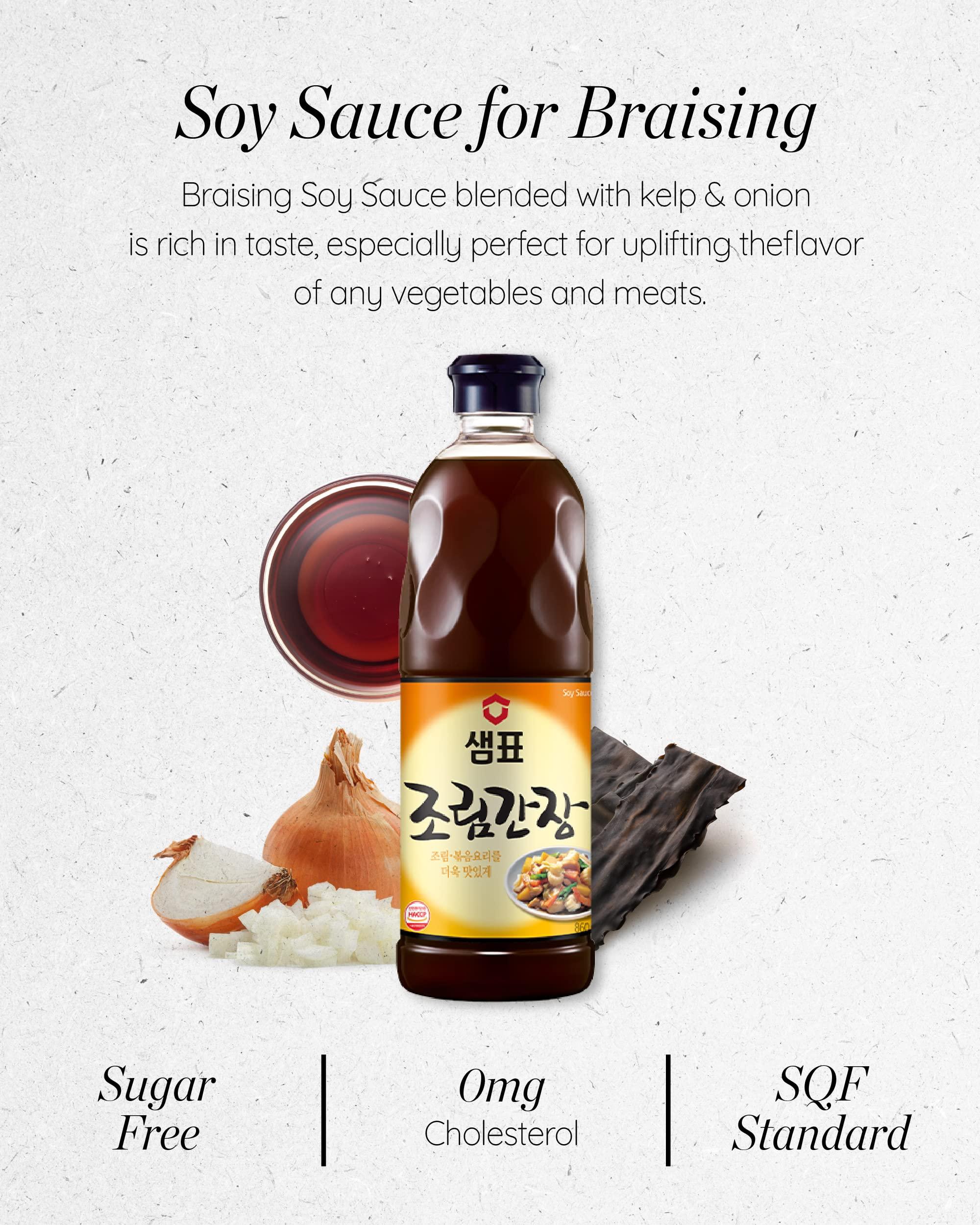 Sempio SEMPIO Soy Sauce for Braising - Balanced Flavor Enhancer for Braised Dishes, Korean, Asian Food, Made in Korea. (29.08 fl oz / 860mL, Vegan, Non-GMO)