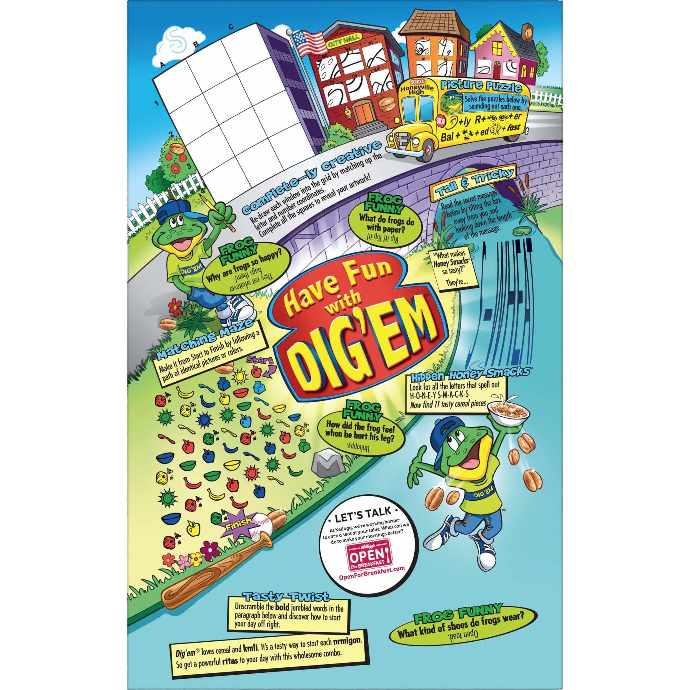 Honey Smacks Honey Smacks Cold Breakfast Cereal, Made with Whole Grain, Kids Snacks, Family Size, Original, 21.2oz Box (1 Box)