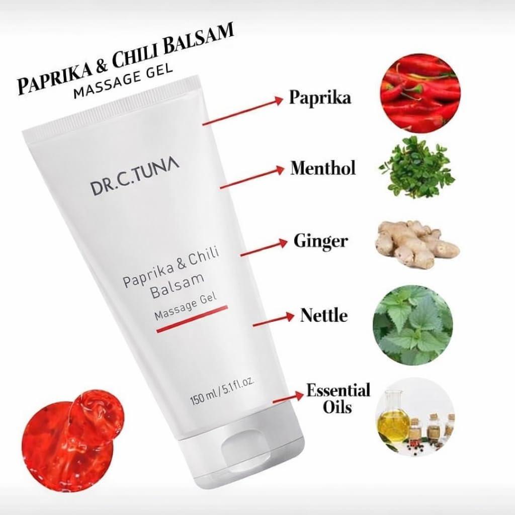 FARMASi FARMASi Paprika & Chili Balsam, Soothing Warming Massage Gel, Helps Ease Muscle Tension and Supports Relaxation & Recovery, Smooth Non-Greasy Body Balm, 5.1 fl oz