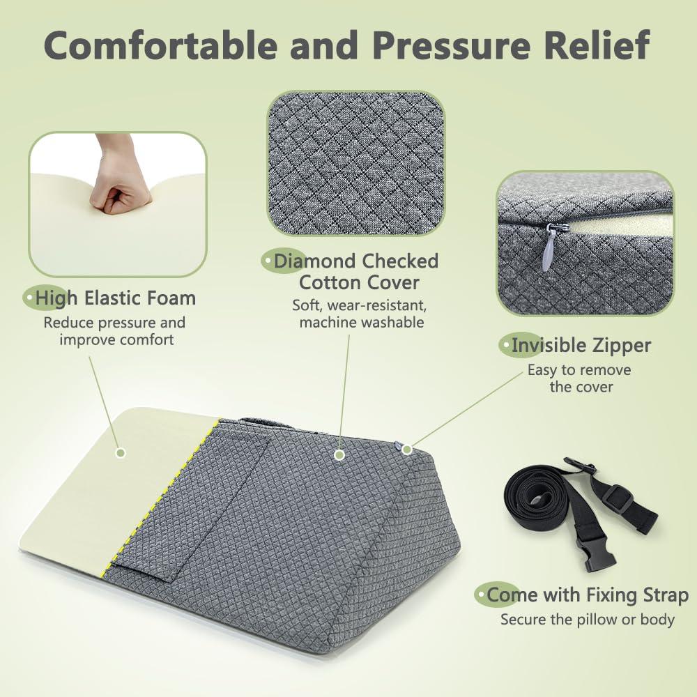 KAAMOS KAAMOS Lateral Support for Wheelchair Side Guards Wheelchair Lateral Support Cushion Posture Foam Wedge Pillows Contoured Wheelchair Cushion Side Padding for Seniors Better Posture with Strap