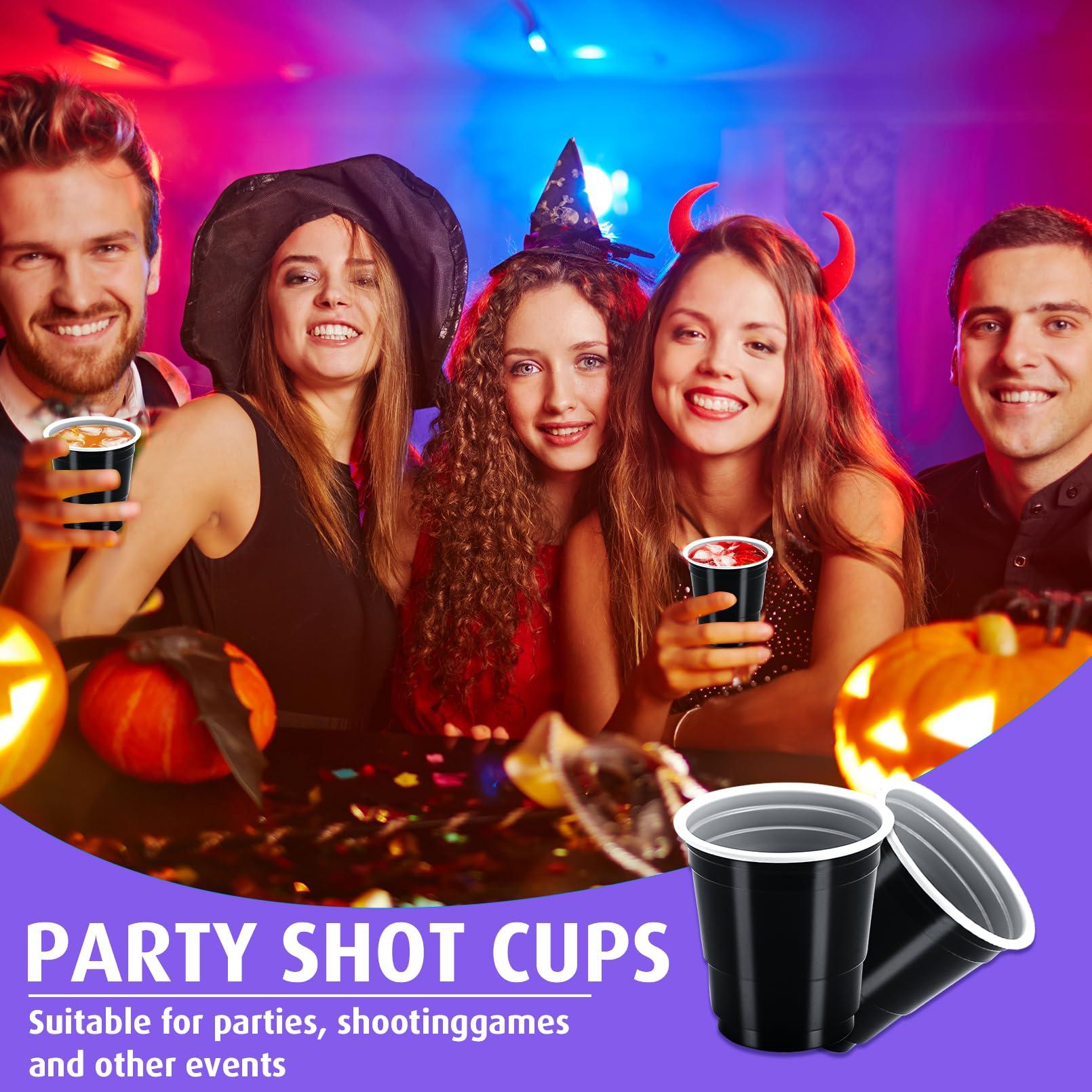 JEFHOMKIT JEFHOMKIT 200 Pcs Disposable Shot Cups,2 oz Plastic Shot Glasses,Mini Disposable Shot Glasses,Mini Party Cups for Tasting Serving Snacks Samples Birthday Halloween Christmas