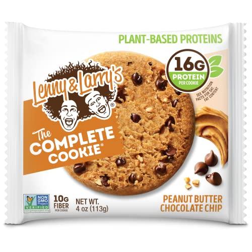 Lenny & Larry's Lenny & Larry's The Complete Cookie, Peanut Butter Chocolate Chip, Soft Baked, 16g Plant Protein, Vegan, Non-GMO, 4 Ounce Cookie (Pack of 12)