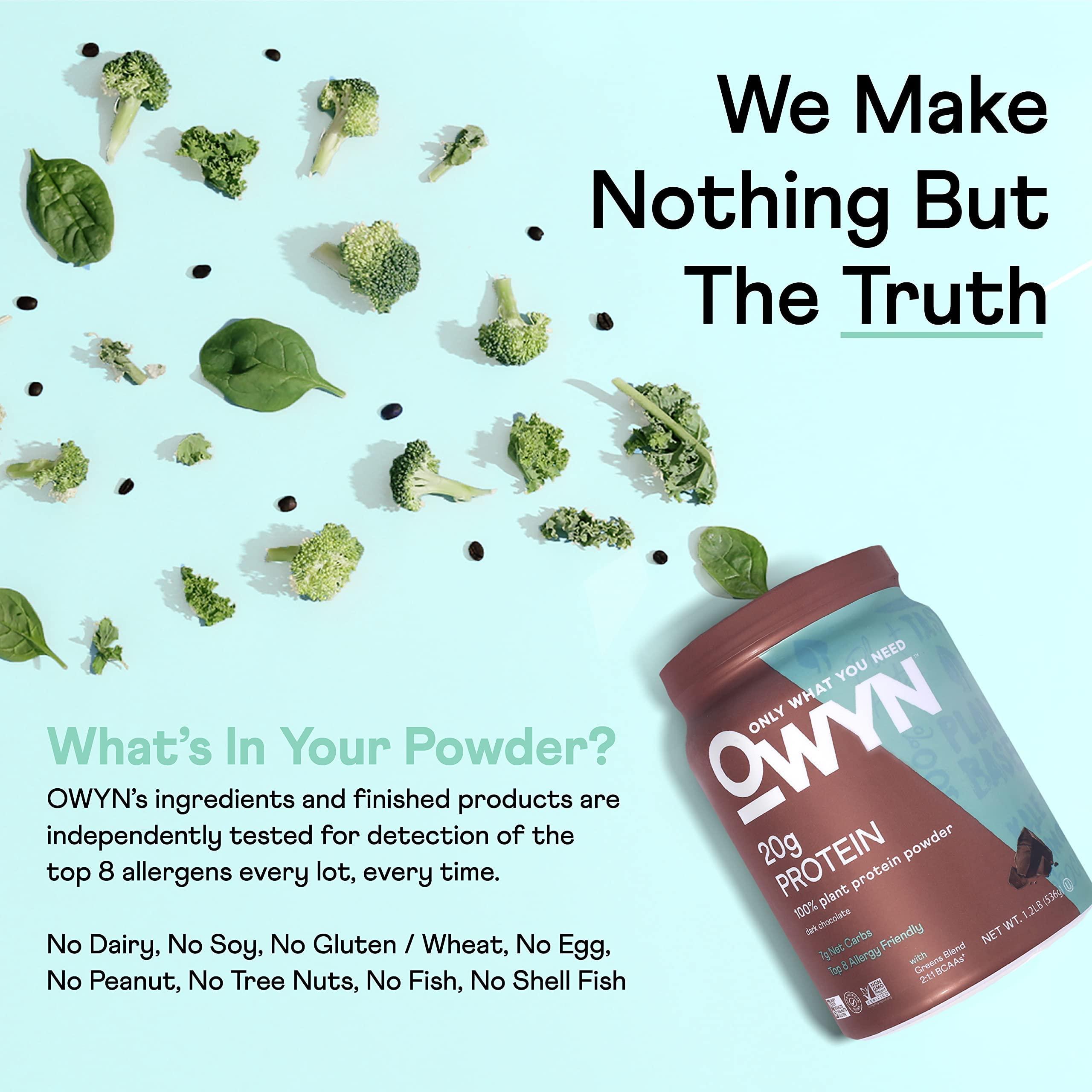 OWYN Only What You Need OWYN Only What You Need Plant-Based Protein Powder, Dark Chocolate, 1.17 lbs