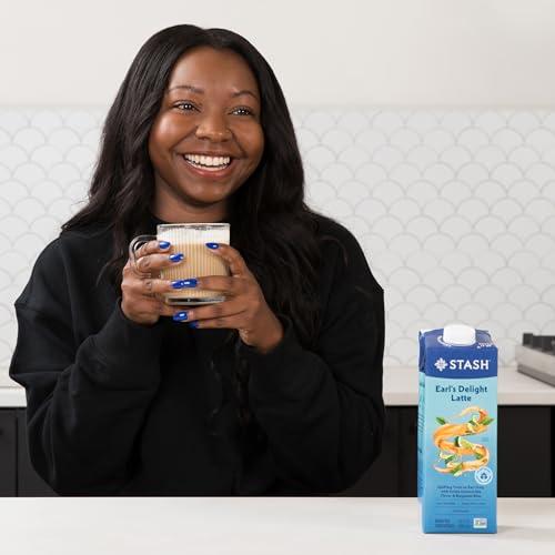 Stash STASH Earl\'s Delight Earl Grey Tea Latte Concentrate - Barista Style Caffeinated Black Tea Beverage - Crafted in Oregon - Plant Based and Dairy-Free, Serve Hot or Iced, 32 fl oz (Pack of 6)