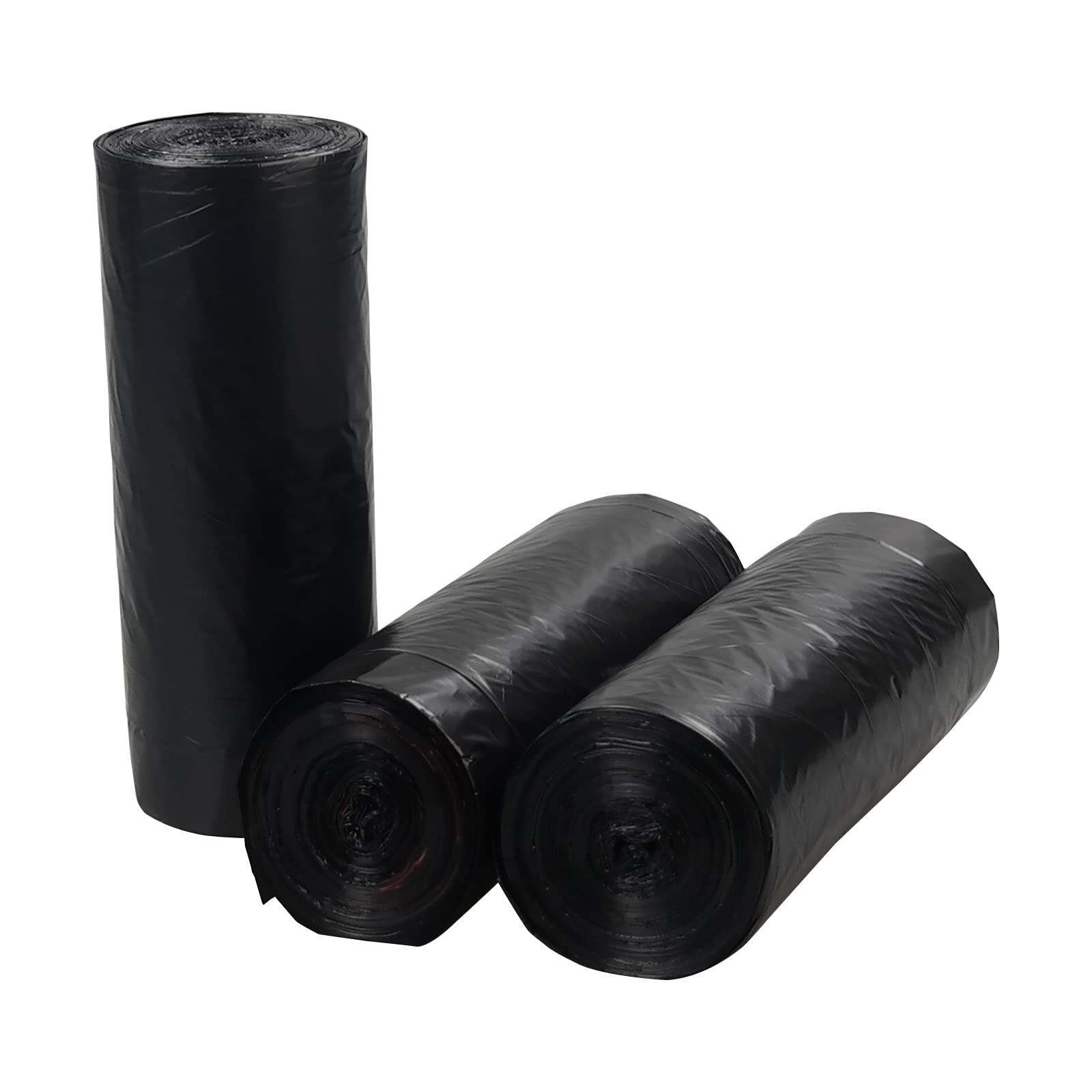 Uumitty Uumitty 3 Gallon Drawstring Trash Bags, Flat Bottom Garbage Bag (Black, 110 Counts/ 3 Rolls)