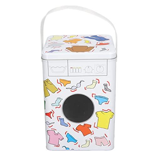 Pssopp Metal Laundry Powder Tin, Laundry Powder Detergent Storage Box Washing Machine Appearance Washing Powder Tablet Storage Container