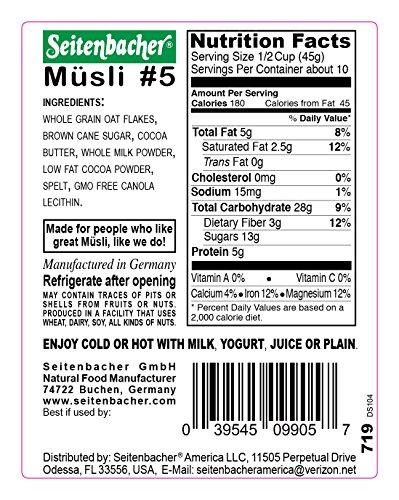 Seitenbacher Seitenbacher Muesli #5 Choco Max Natural Cereal, 16 Ounce