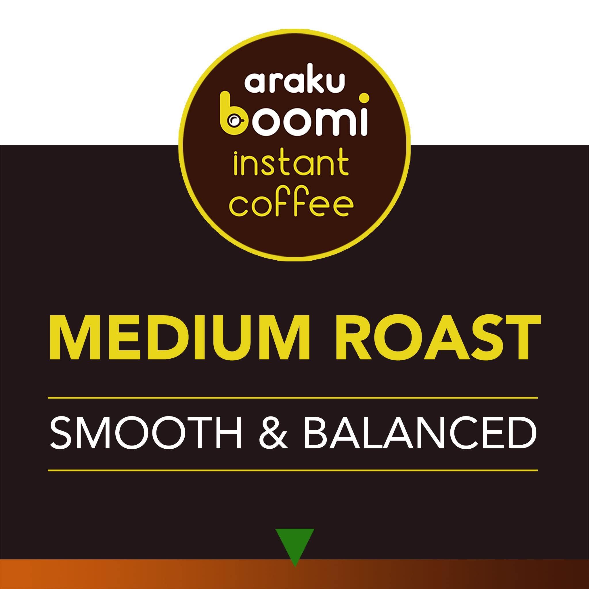 BOOMI INSTANT COFFEE Araku Boomi Premium Single Origin Instant Coffee Powder, Medium Roast, Made from 100% Arabica Beans from Araku Valley | Best Mold Free Instant Coffee | 3.5 Ounce Tin (1 Pack) (Up to 50 Cups)
