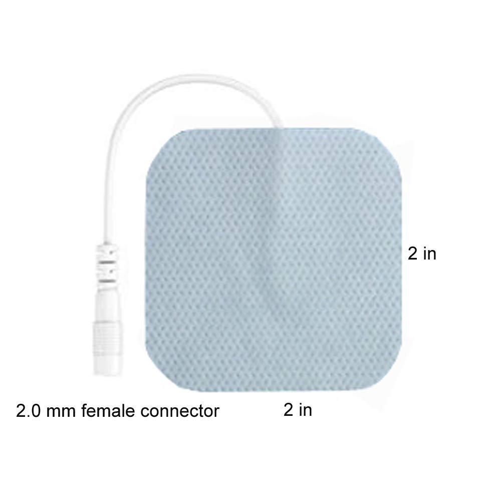 LSIKA-Z TENS Unit Pads 40 Pcs Wired Self-Adhesive Electrodes Premium Replacement Pads for TENS Units - 2x2 Inches (2x2-40Pcs)
