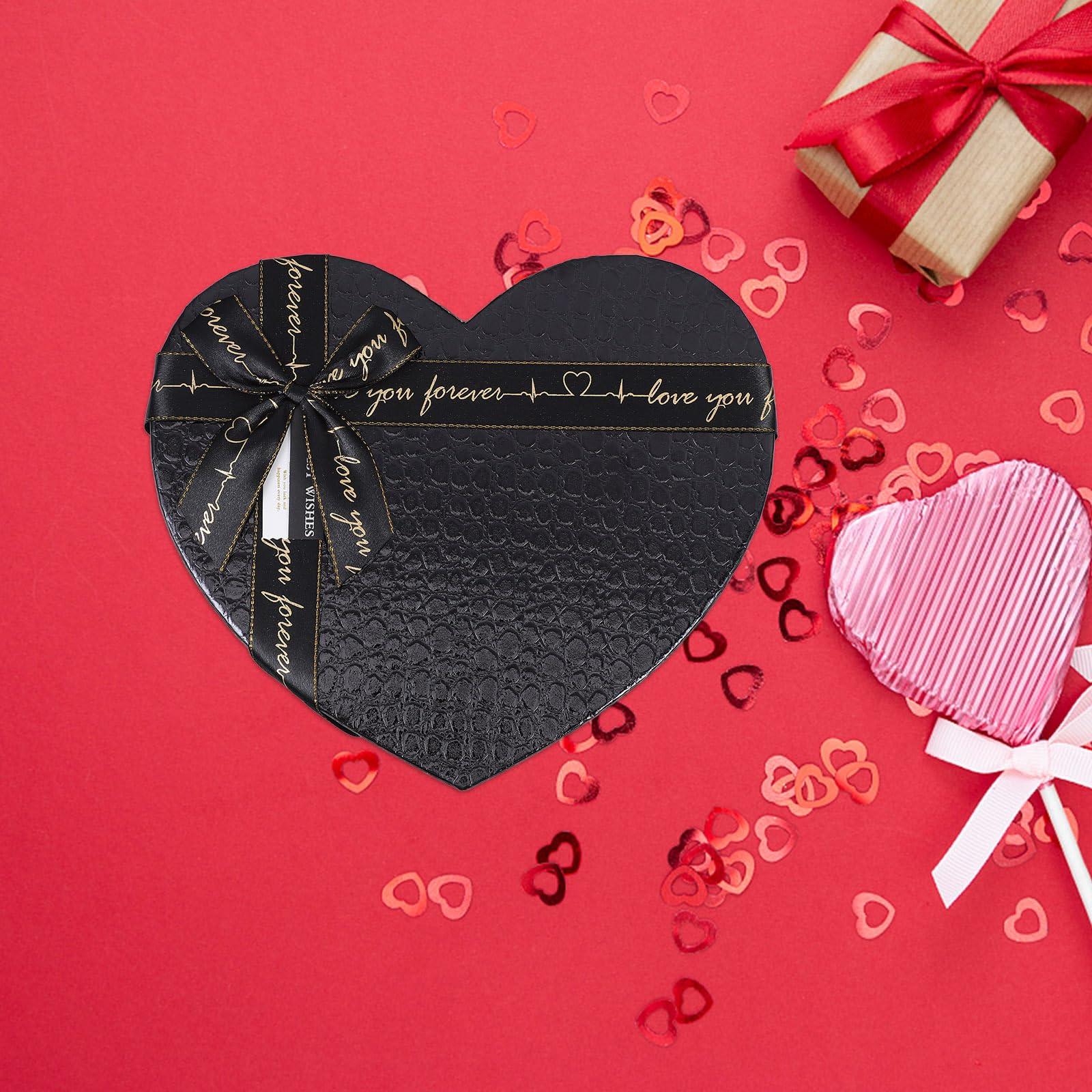 STOBOK STOBOK Heart Shaped Box Valentine\'s Day Heart Gift Box Black Packing Case Heart Shaped Container Box Jewelry Container for Valentine Wedding Birthday Present Supplies