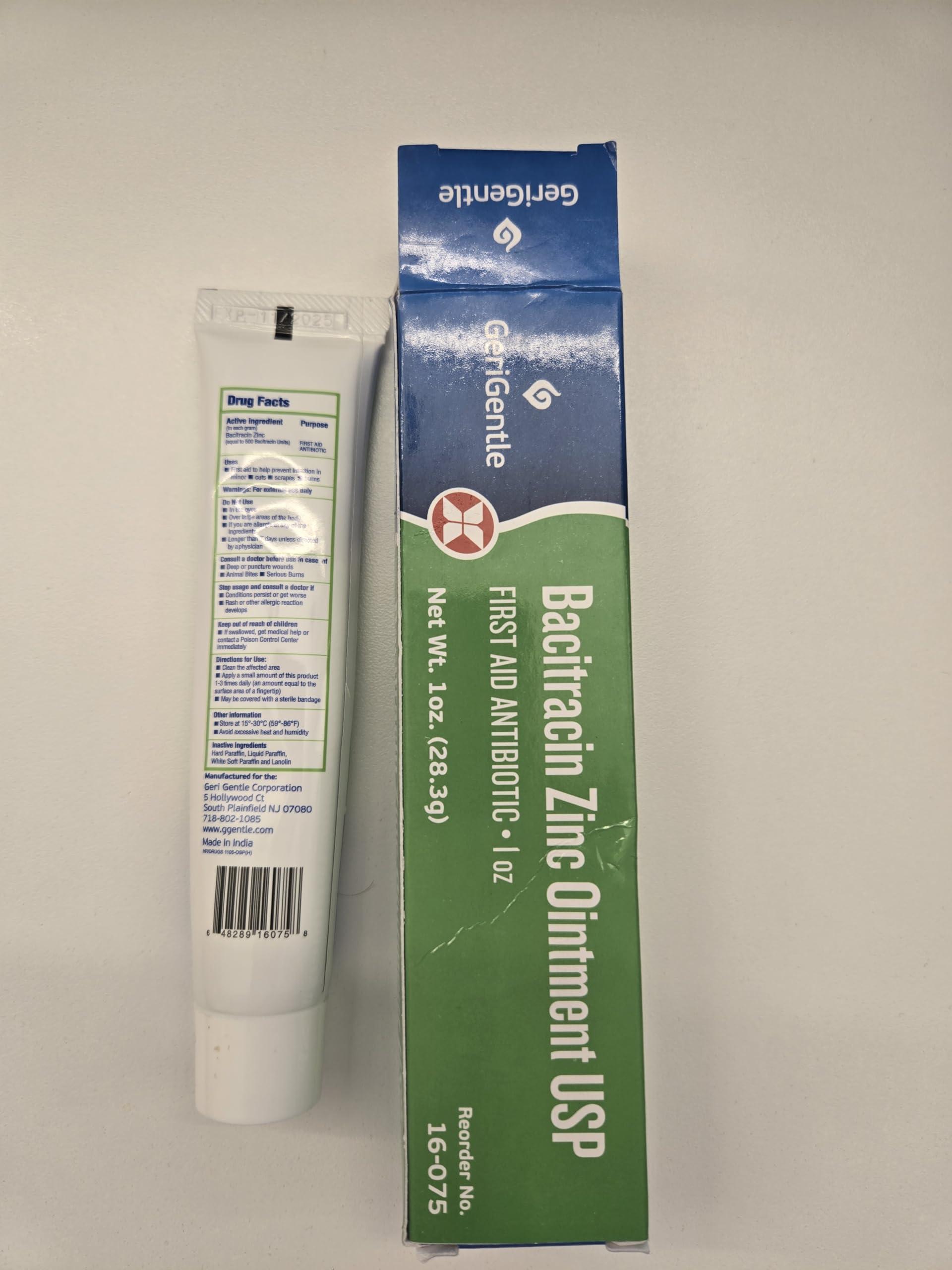 TenderGentle Bacitracin Antibiotic Ointment USP - 1 oz Topical Antibiotic First Aid Ointment - Helps Prevent Infection in Minor Cuts, Scrapes, and Burns