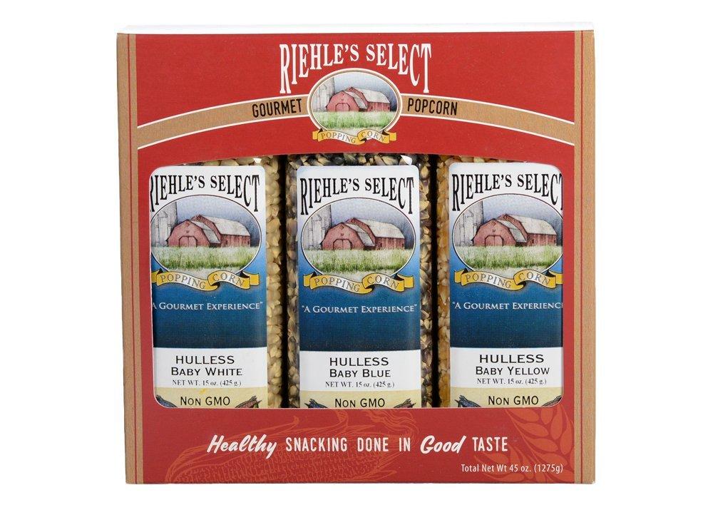 Riehle's Select Popping Corn Riehle's Select Popping Corn 3-Pack "Hulless" Gourmet Popcorn