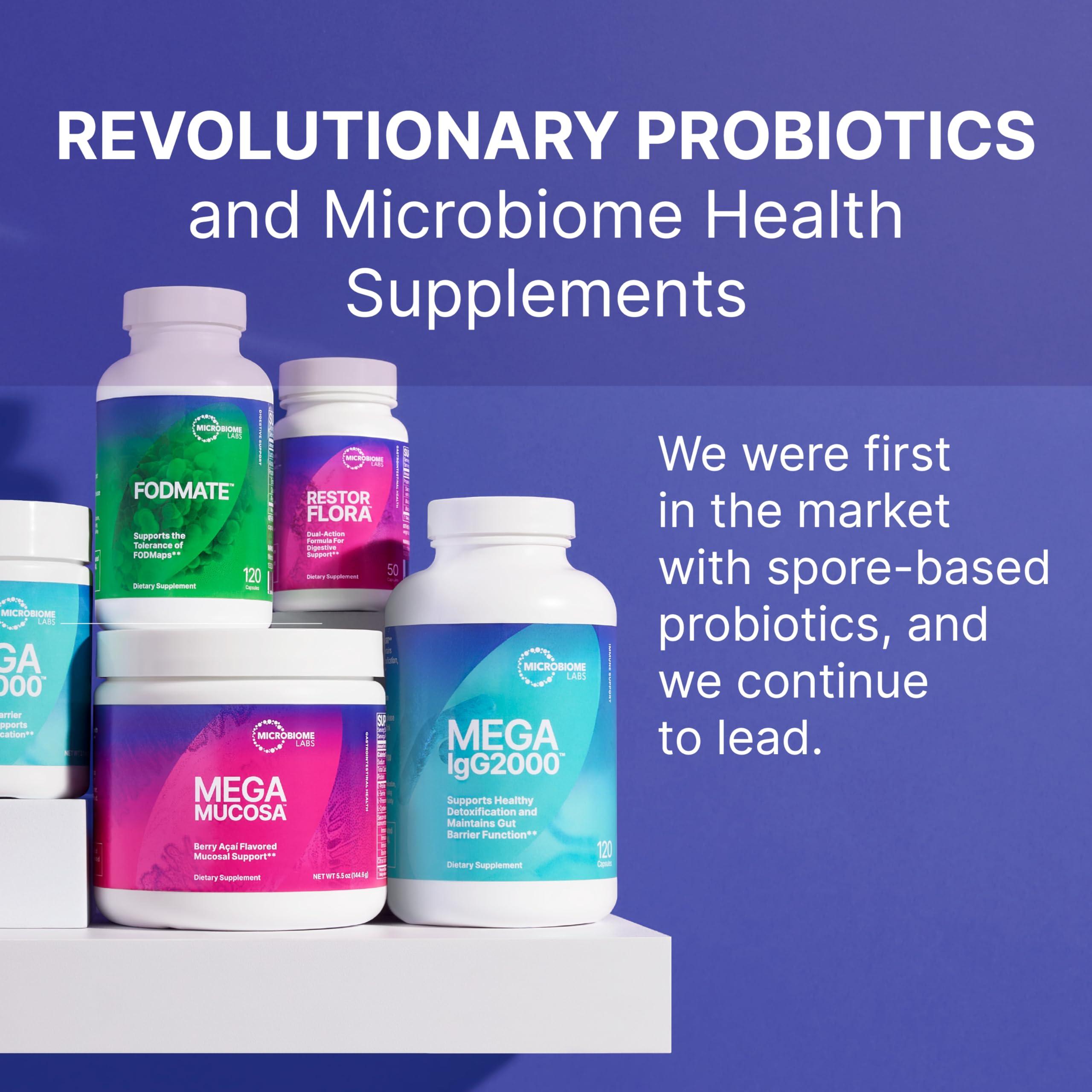 Microbiome Labs Microbiome Labs MegaSporeBiotic (60 Capsules) + MegaMucosa (5.5oz Powder) Probiotic and Gut Mucosal Support Bundle - Spore-Based Probiotic with Immunoglobulins, Amino Acids Powder Supplement