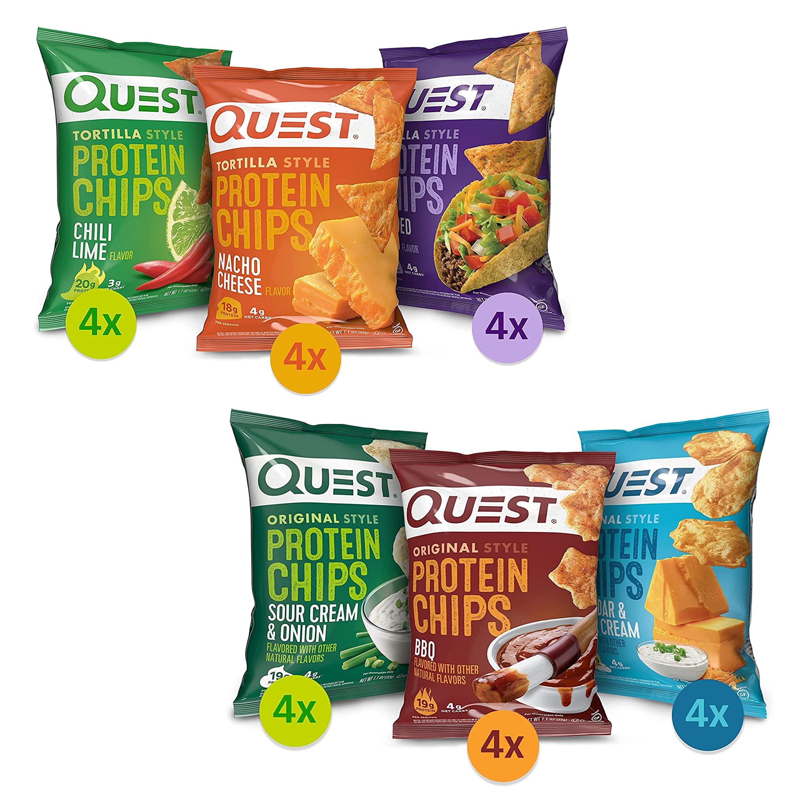 Quest Nutrition Quest Nutrition Protein Chips Variety Pack Bundle, High Protein, Low Carb, 24 Count
