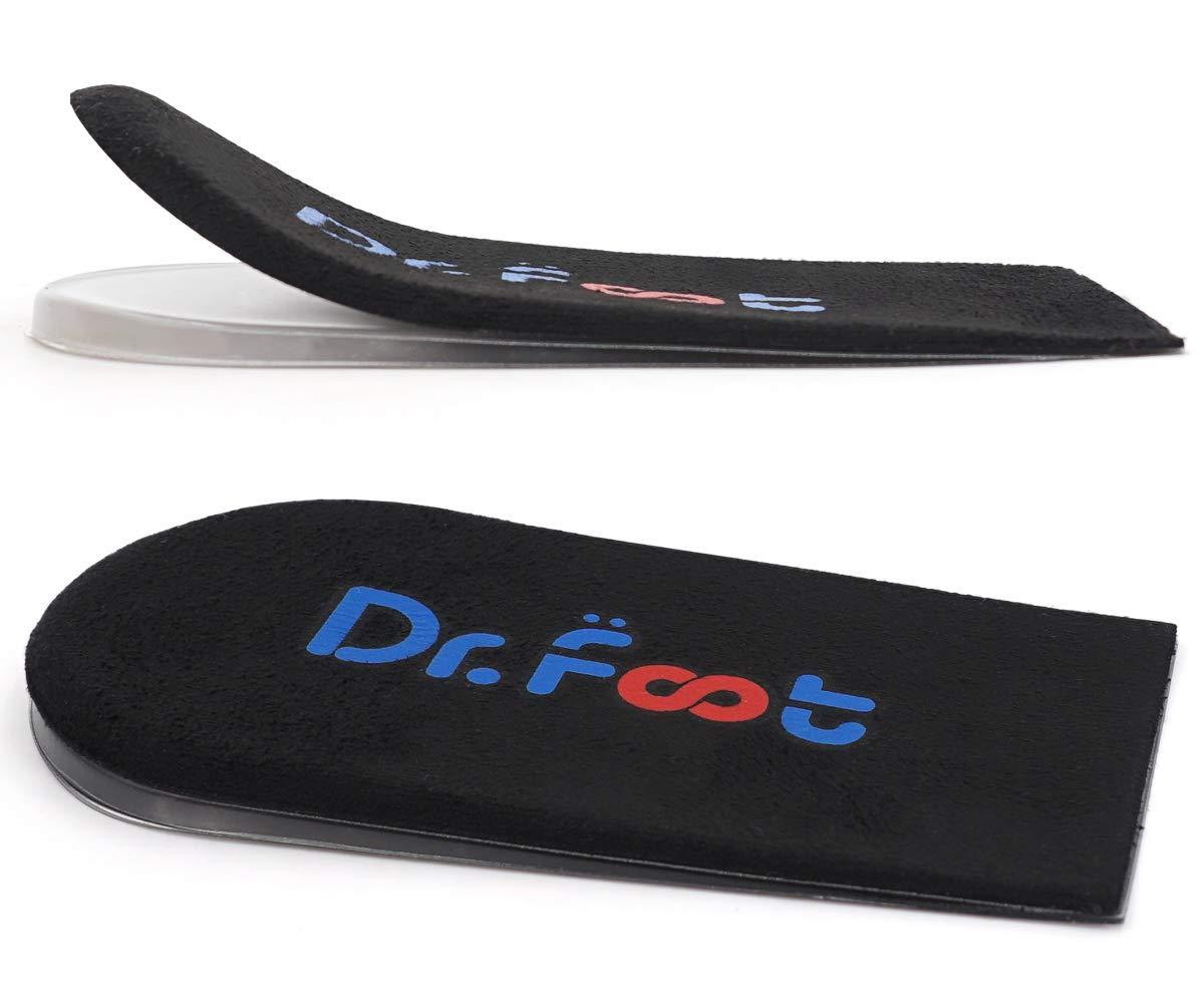 Dr.Foot Dr.Foot Adjustable Orthopedic Heel Lift Inserts, Height Increase Insole for Leg Length Discrepancies, Heel Spurs, Heel Pain, Sports Injuries, and Achilles tendonitis (Black, 2 Layers)