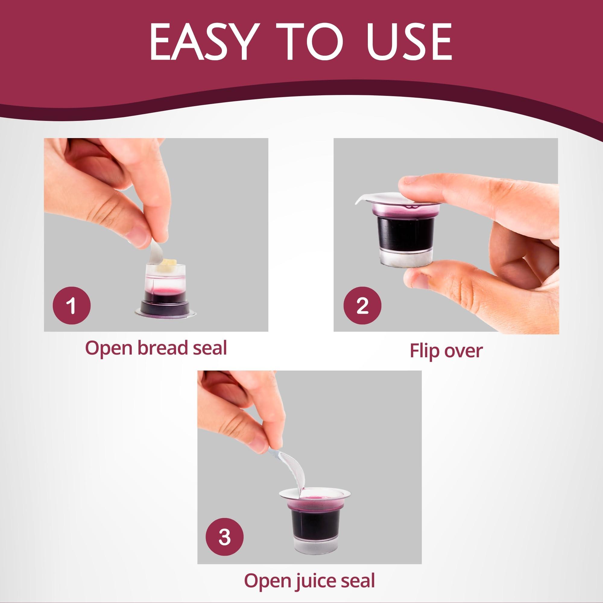 truevine truevine Top & Bottom Communion Cups and Wafer Set - Prefilled Cups with Fresh Unleavened Bread & Grape Juice - Carefully Packaged & Easy to Open, Ideal First Communion Favors for Guests (200 Count)