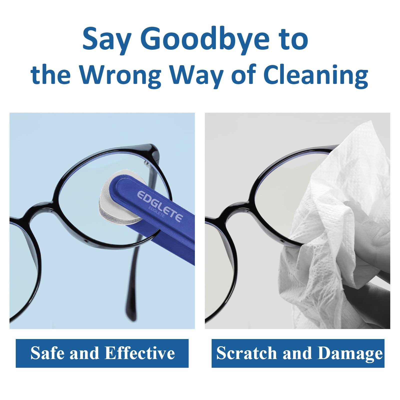Edglete Glasses Cleaner Eyeglass Cleaning Kit, Lens Cleaners Spray with Microfiber Cloth, Portable Glasses Cleaning Kit for Travel, Safe Eyeglasses Cleaner Tool, No Streaks Scratch
