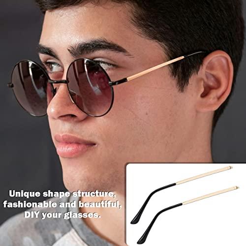 LNQ LUNIQI 1 Pair Metal Eyeglass Replacement Arm, Eyewear Frame Temple Replacement Universal Sunglasses Arm Legs Replacement for Thin Metal Glasses, SunglassesGold