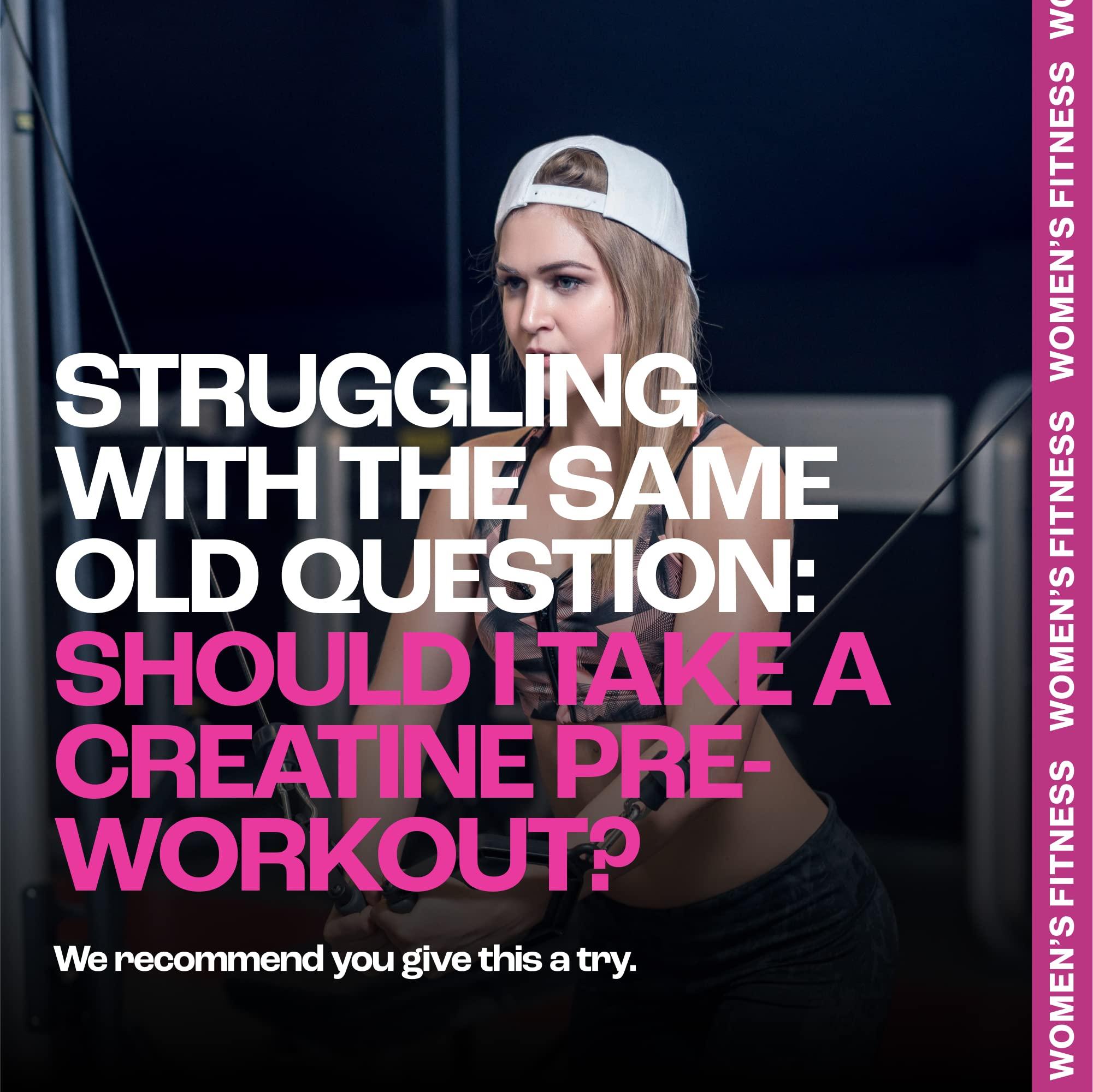 MMUSA Creatine for Women Athletes, Burn Fat, Pre-Workout, Fitness, Instant Energy, Muscle Tone, Aerobics, Endurance, Cycling, Running & Stamina. Muscle Without Bulk, Amino Acids, Vitamins. Cherry