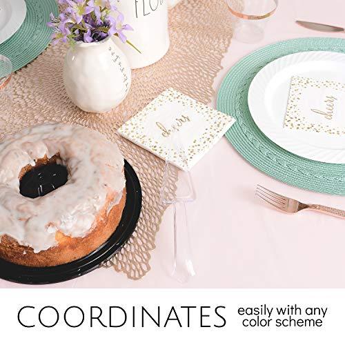 PLASTICPRO Plasticpro Disposable Plastic Cake Cutter Durable Heavy Duty Premium Serving Utensils Clear Pack of 12