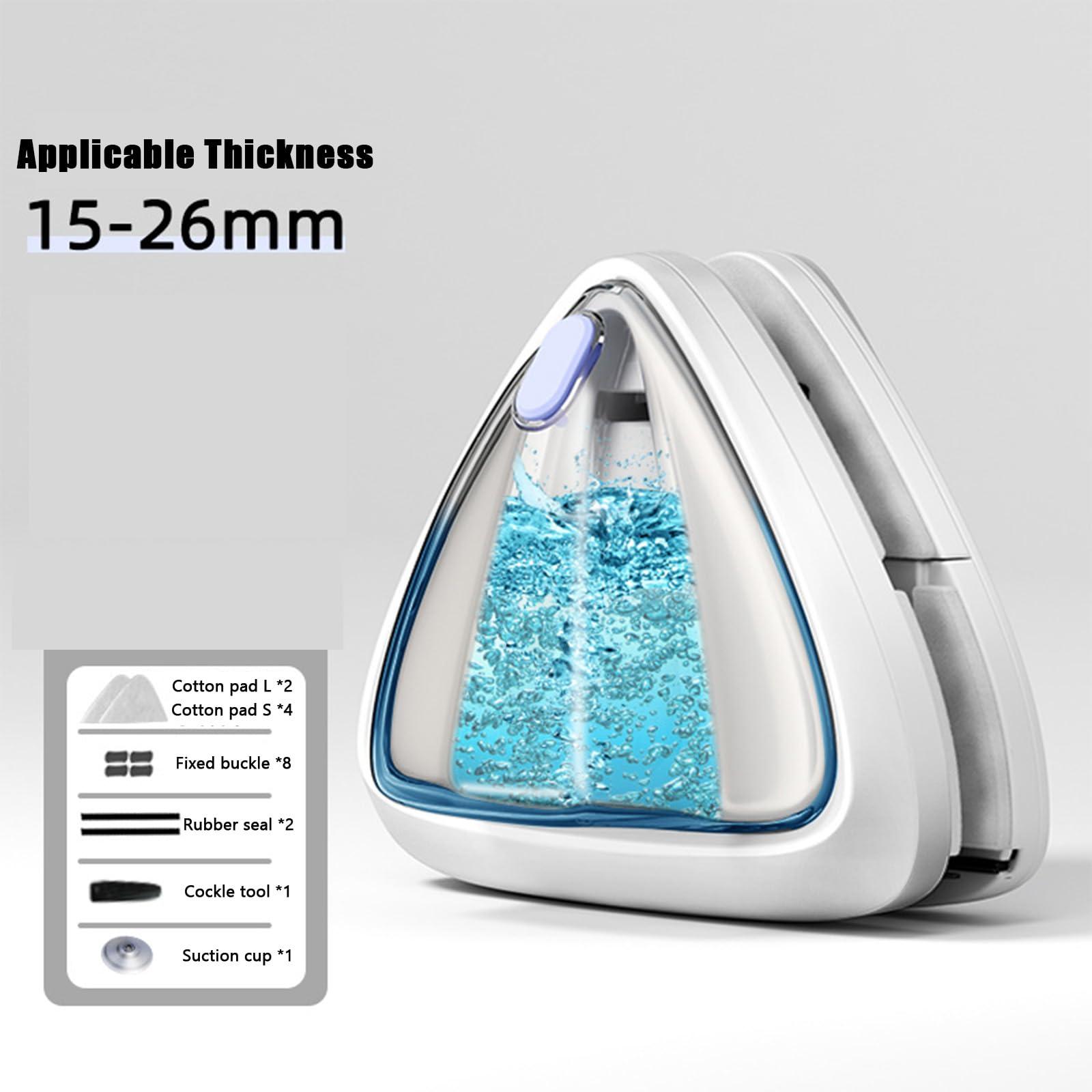 MIFXIN Double Side Magnetic Glass Wiper Window Cleaner Double-Sided Water-Filling Magnetic Glass Cleaning Tool Brush for Double Glazed Window Thickness 15-26mm