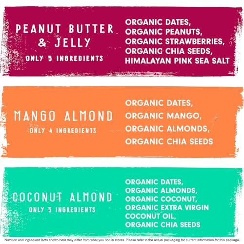 jonesbar JONESBAR Fruit Lovers (12 Count (Pack of 1)), USDA Organic Fruit & Nut Bar, Non-GMO, Kosher, Vegan, Gluten Free, Simple Snack Bar